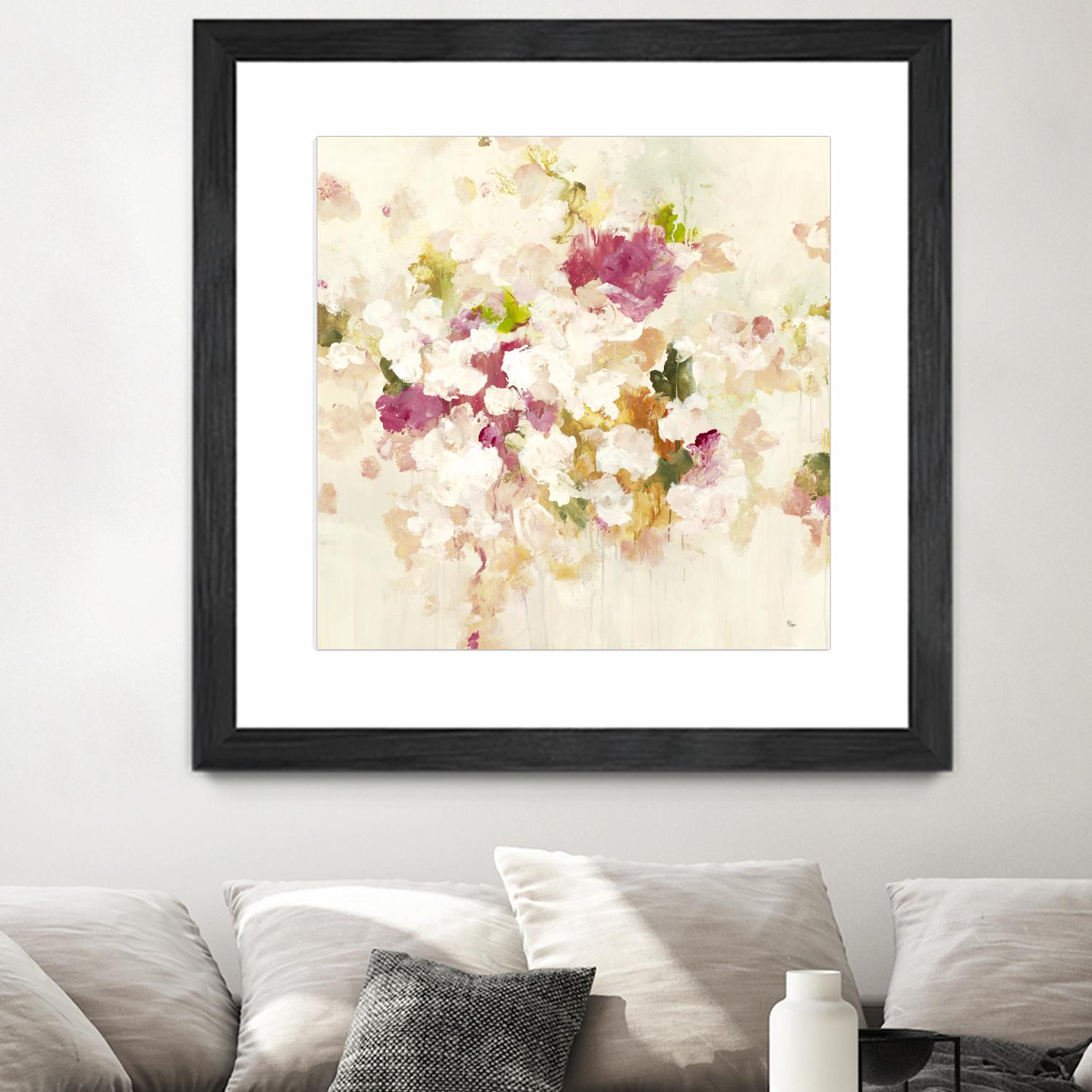 Floral Blush V4 by Lisa Ridgers on GIANT ART - whites & creams abstracted florals