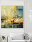 Look Before you Leap by Lisa Ridgers on GIANT ART - blue abstract