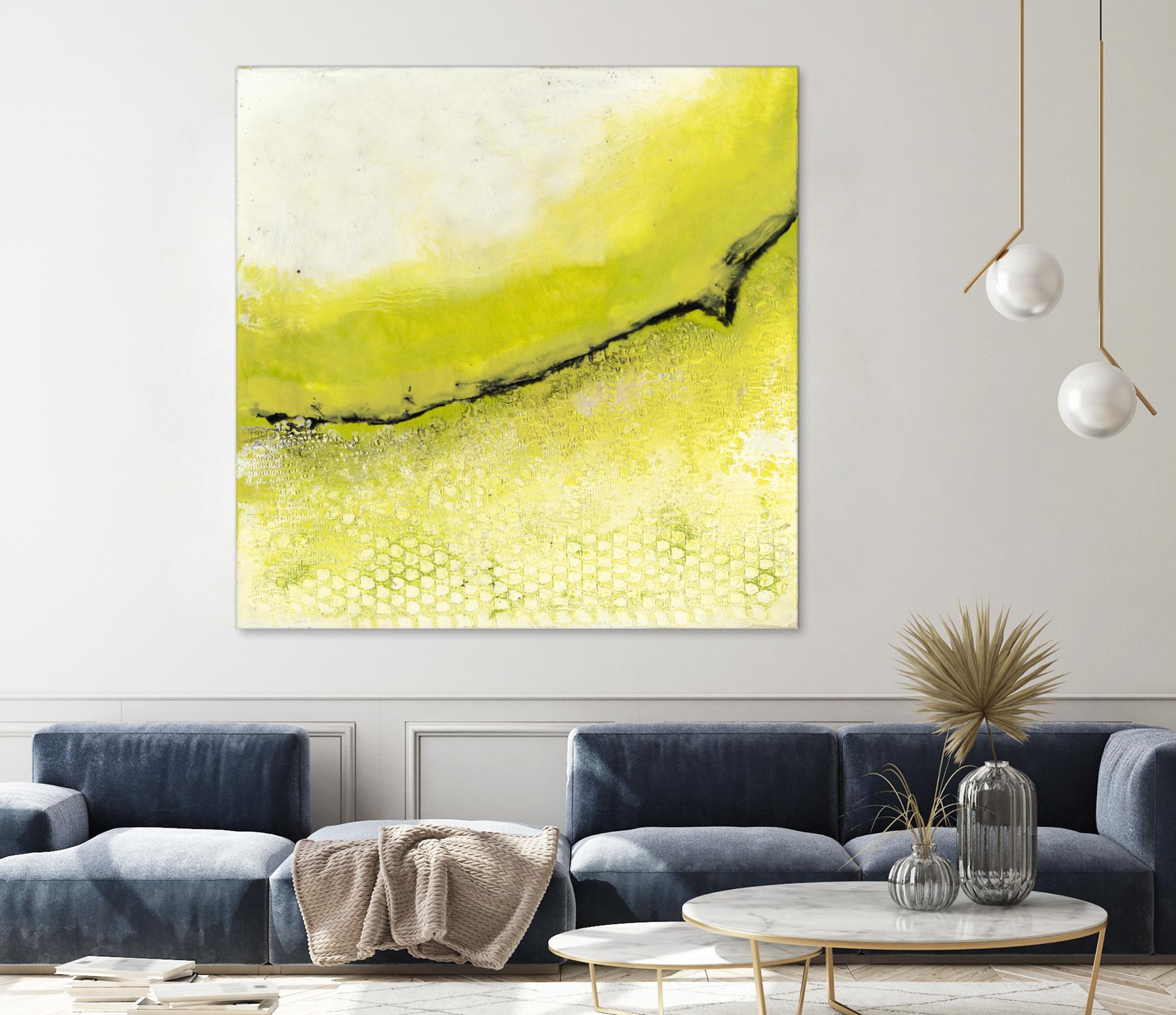 Lime Poppy by Laura Van Horne on GIANT ART - black abstract