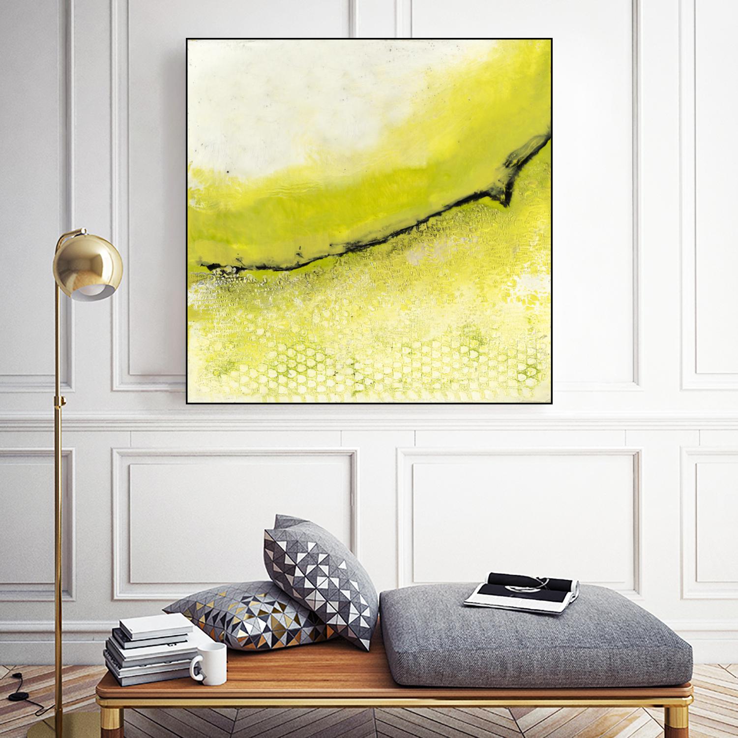 Lime Poppy by Laura Van Horne on GIANT ART - black abstract
