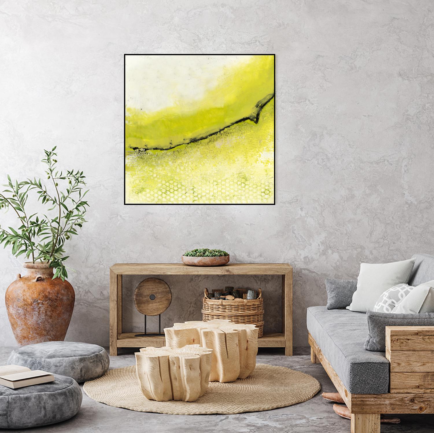 Lime Poppy by Laura Van Horne on GIANT ART - black abstract