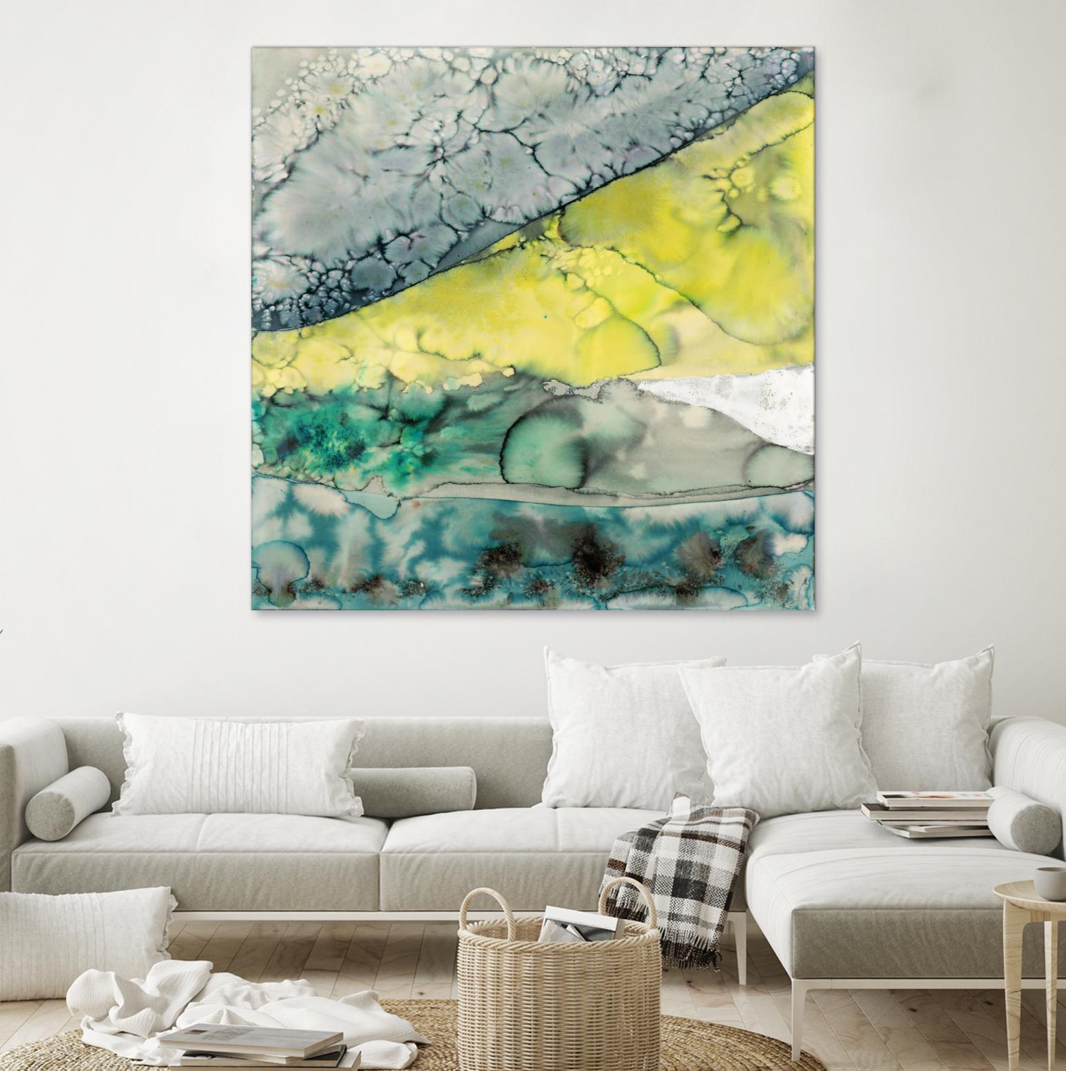 Water Hills by Laura VanHorne on GIANT ART - turquoise abstract