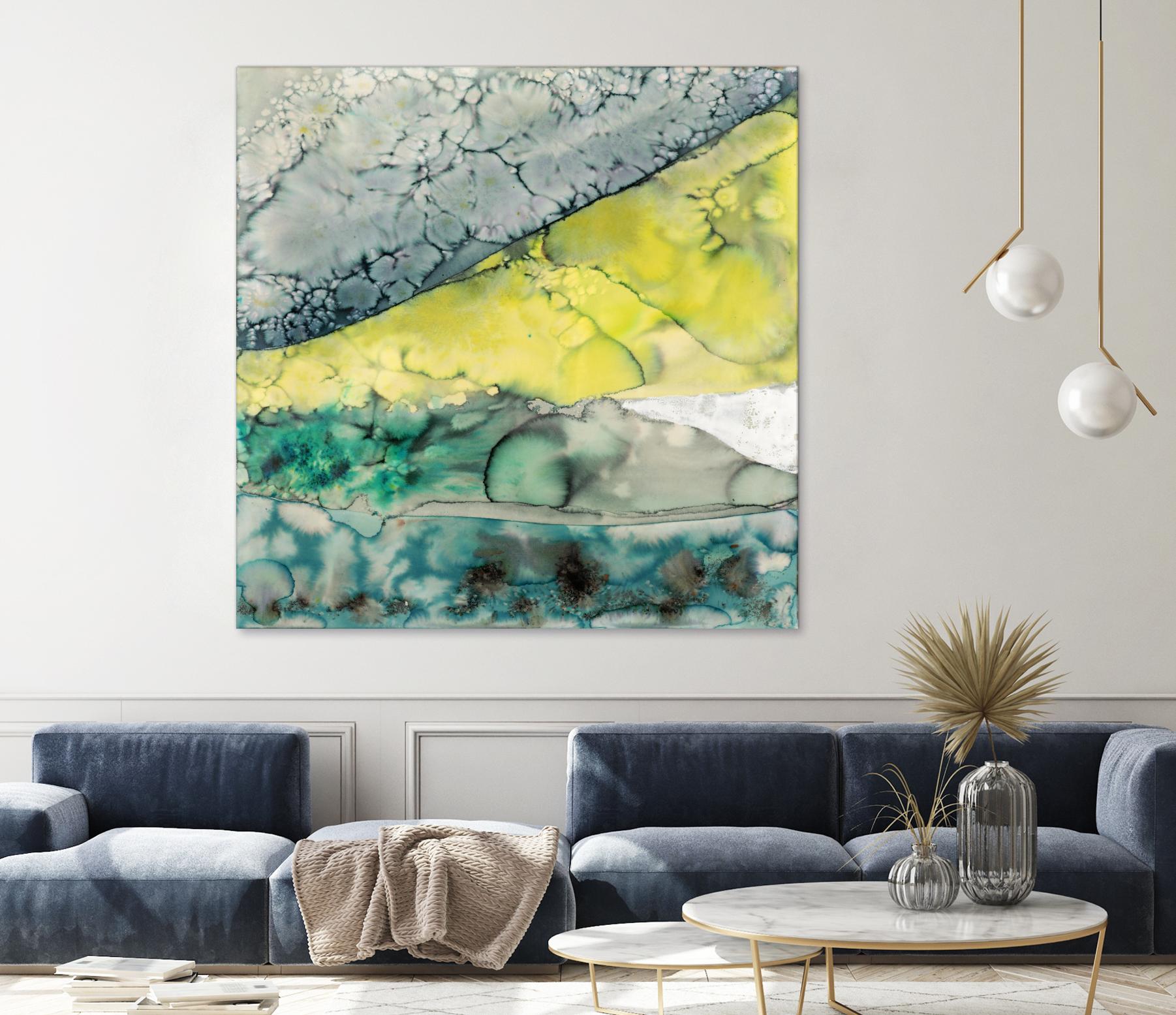 Water Hills by Laura VanHorne on GIANT ART - turquoise abstract