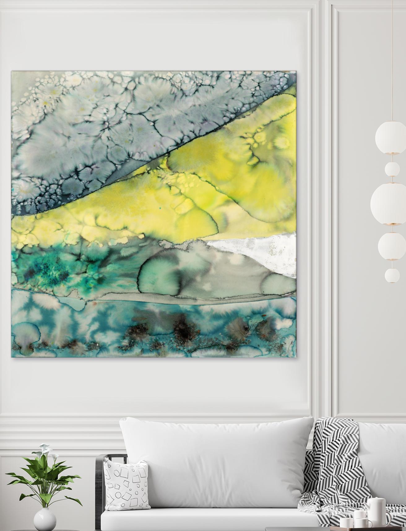 Water Hills by Laura VanHorne on GIANT ART - turquoise abstract