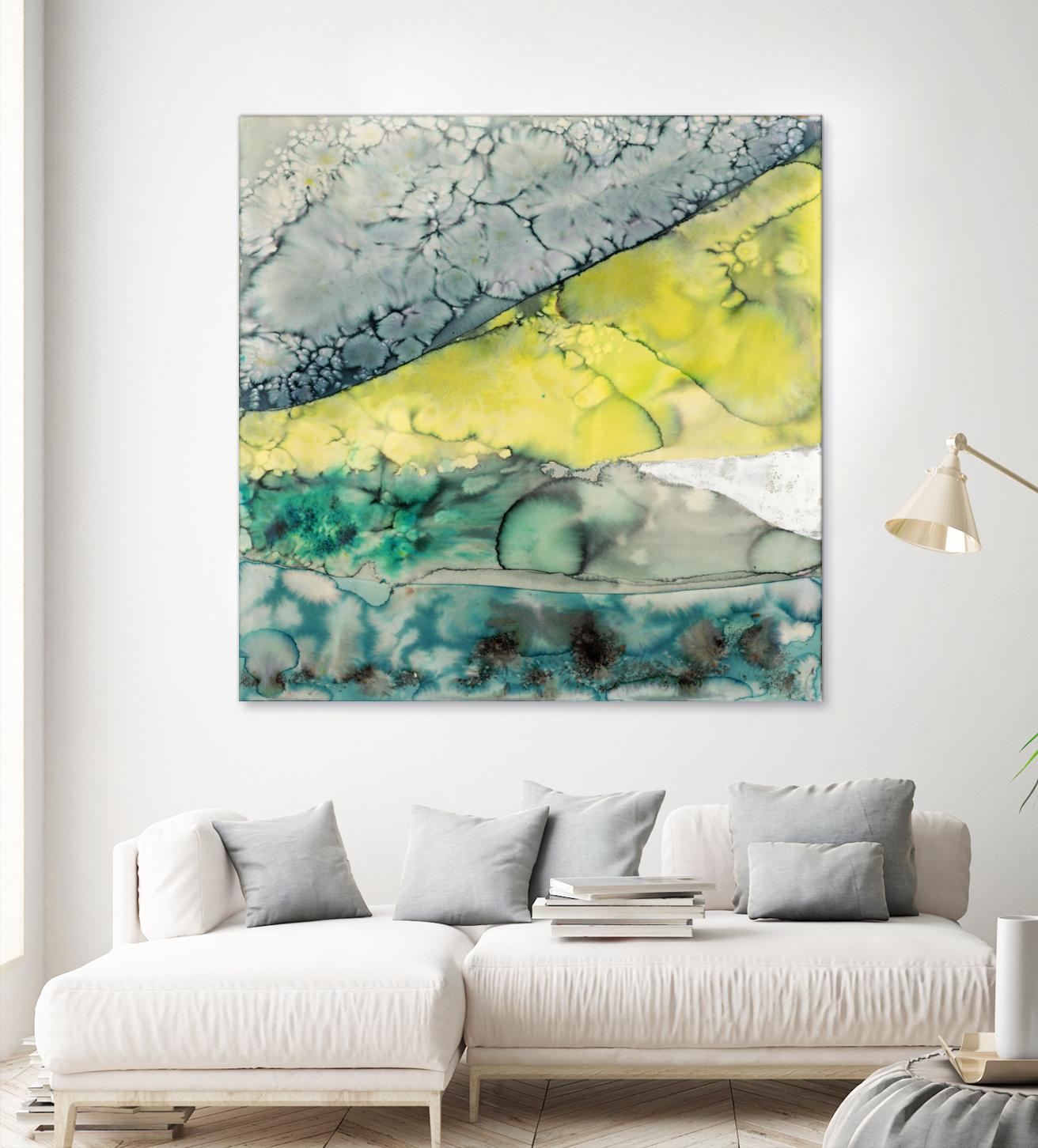 Water Hills by Laura VanHorne on GIANT ART - turquoise abstract