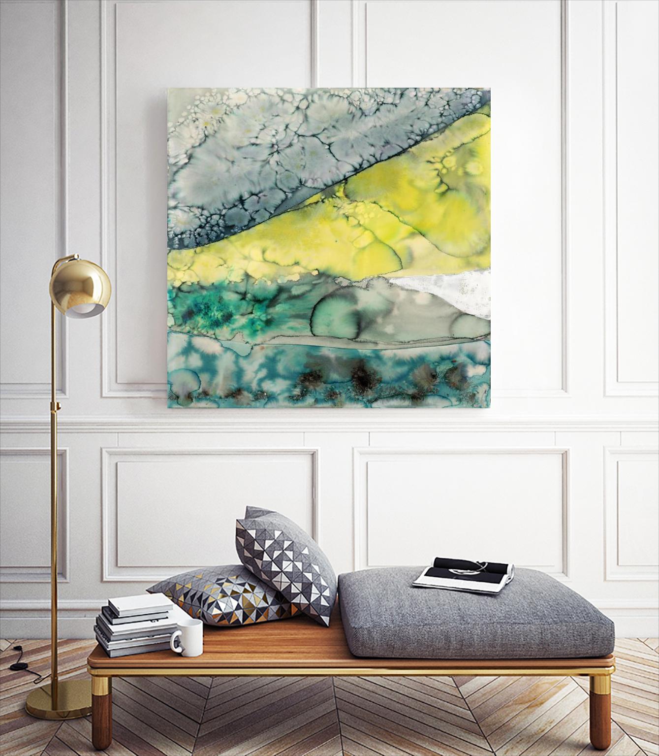 Water Hills by Laura VanHorne on GIANT ART - turquoise abstract