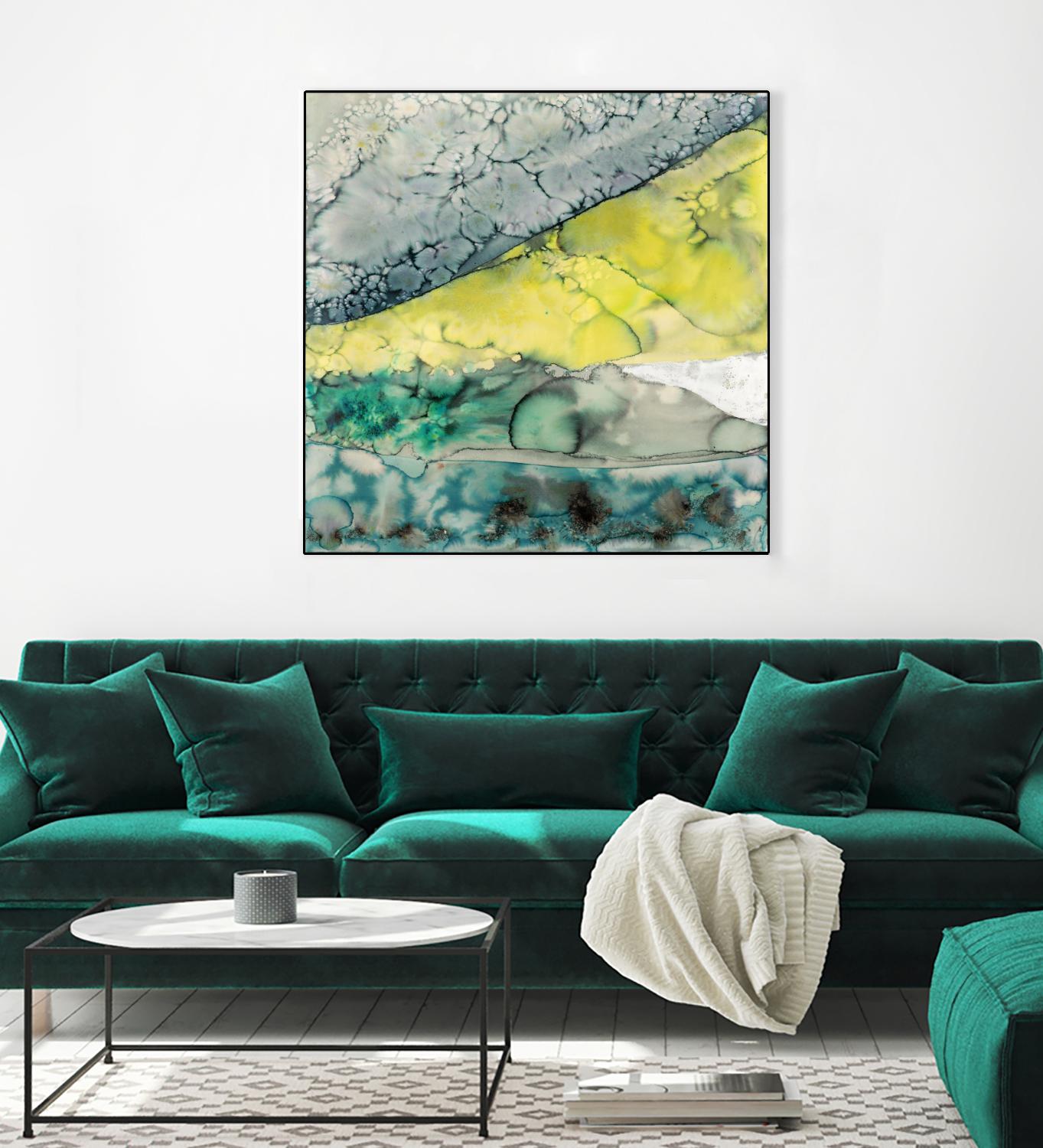 Water Hills by Laura VanHorne on GIANT ART - turquoise abstract