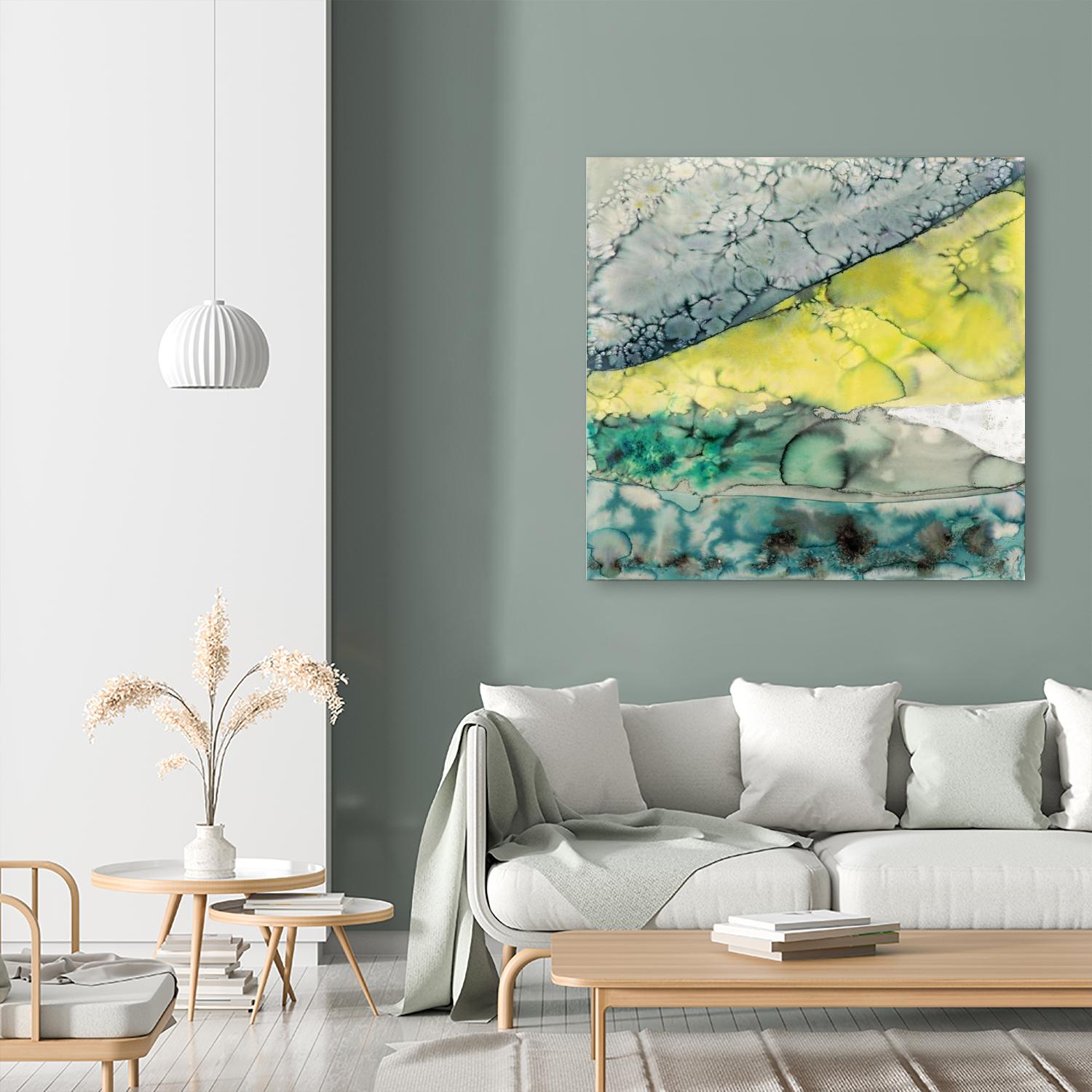Water Hills by Laura VanHorne on GIANT ART - turquoise abstract