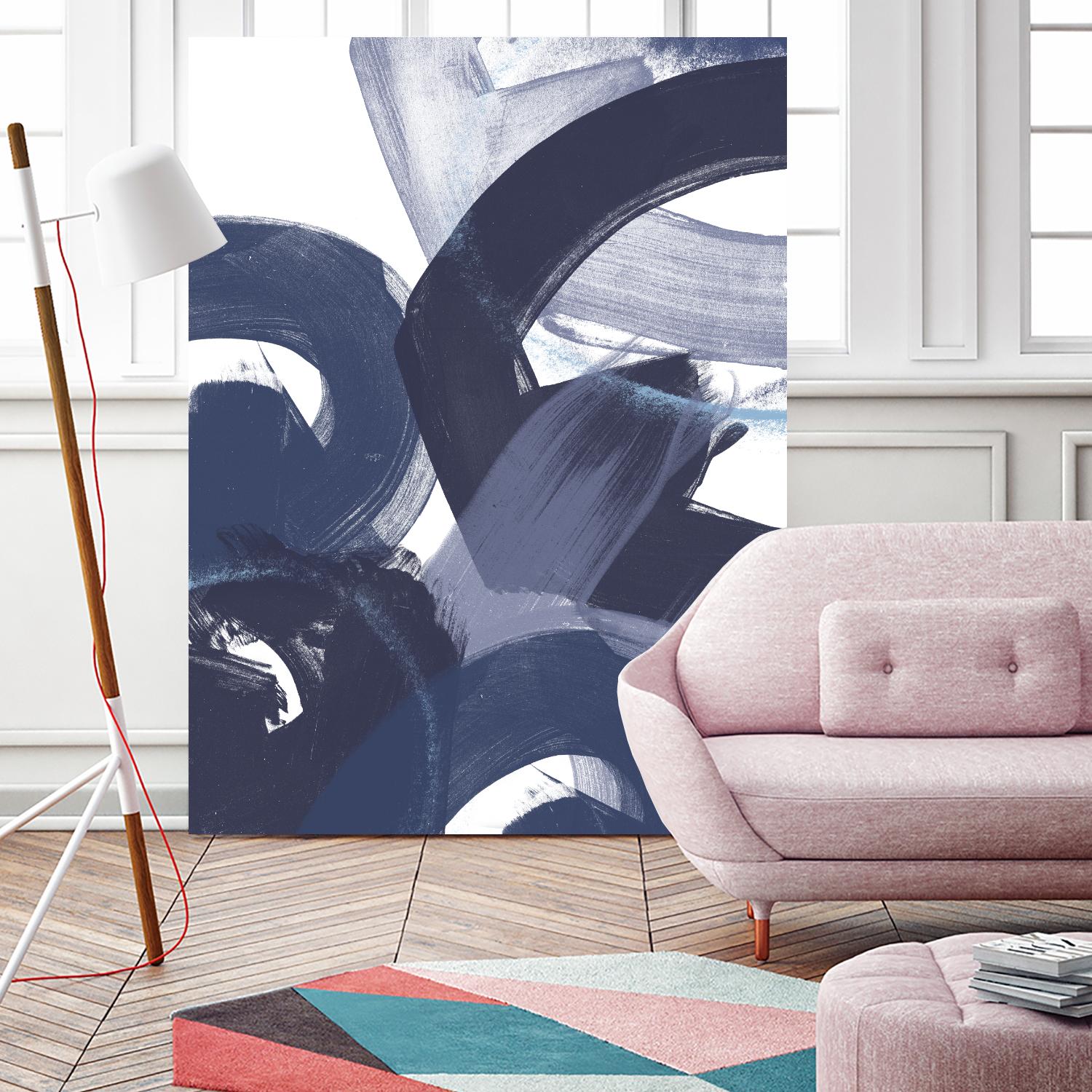 Blue on Blue II by June Erica Vess on GIANT ART - blue abstract