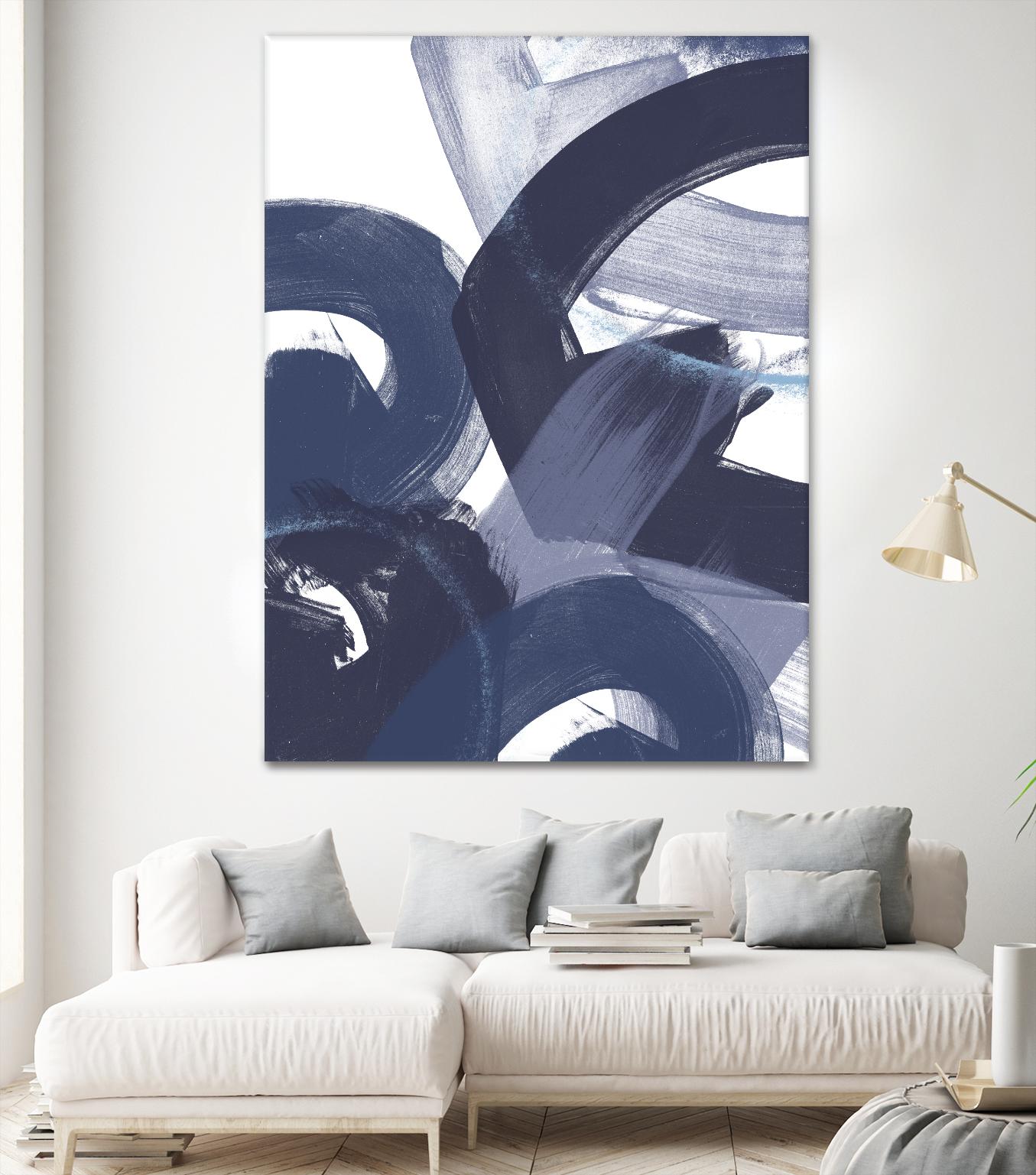 Blue on Blue II by June Erica Vess on GIANT ART - blue abstract