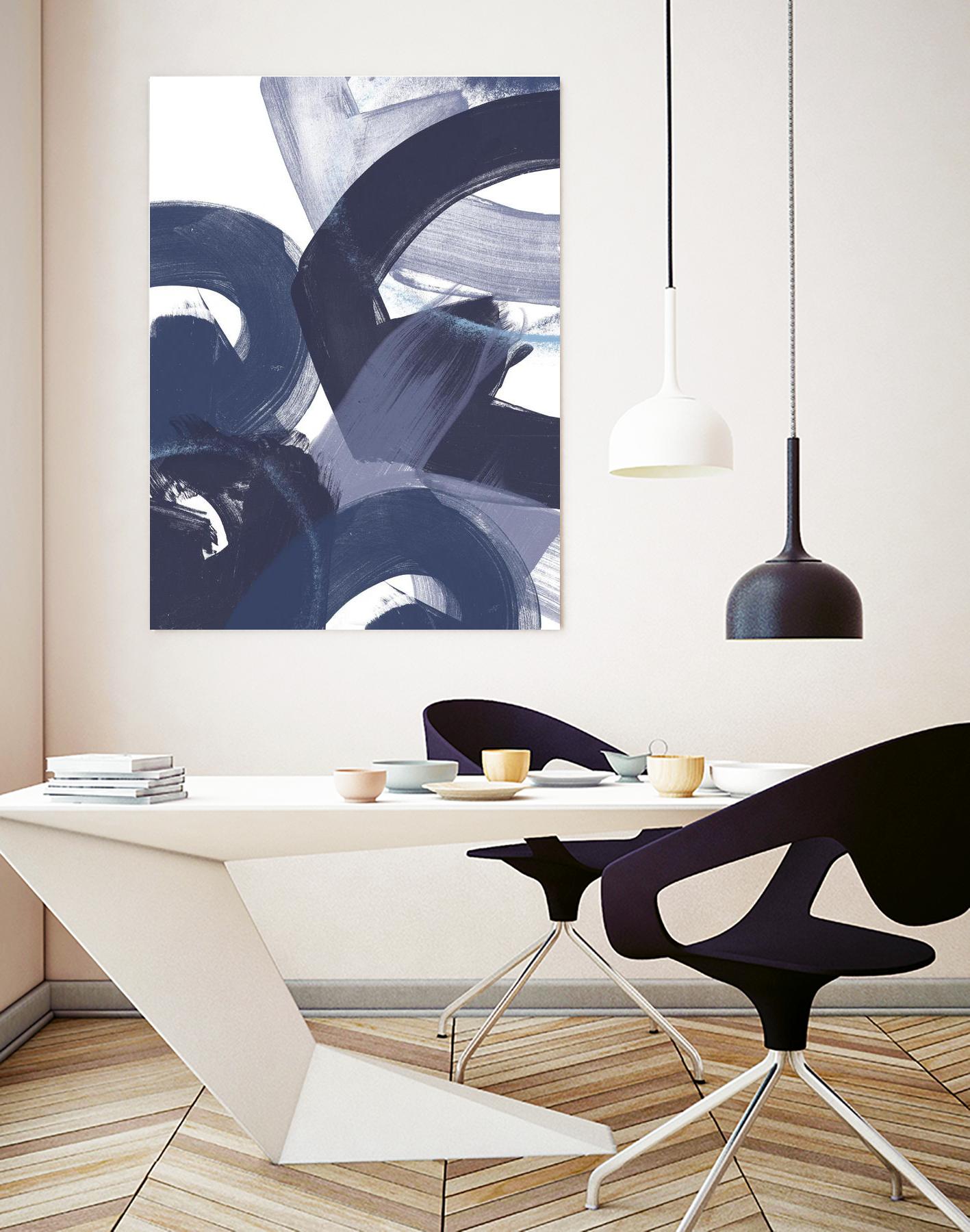 Blue on Blue II by June Erica Vess on GIANT ART - blue abstract