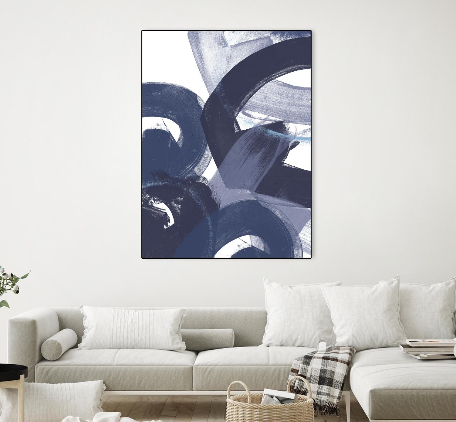 Blue on Blue II by June Erica Vess on GIANT ART - blue abstract