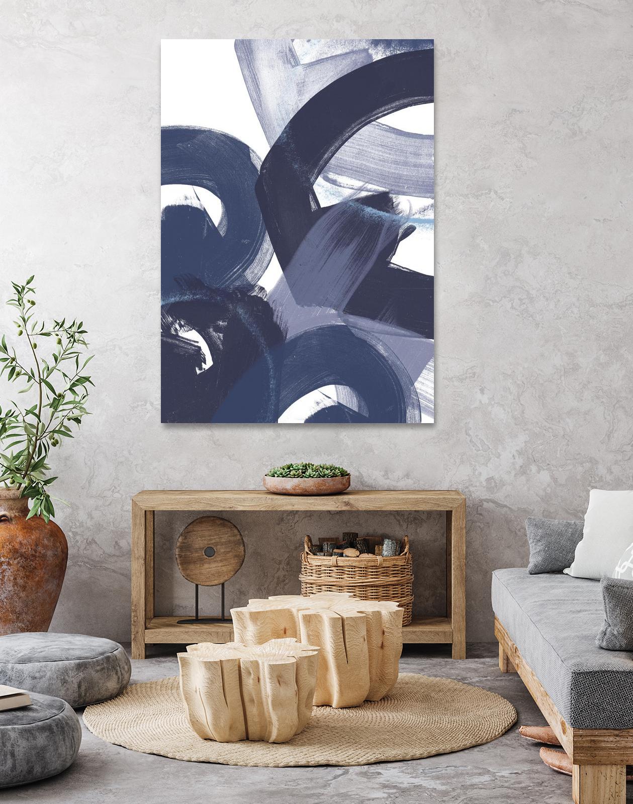 Blue on Blue II by June Erica Vess on GIANT ART - blue abstract