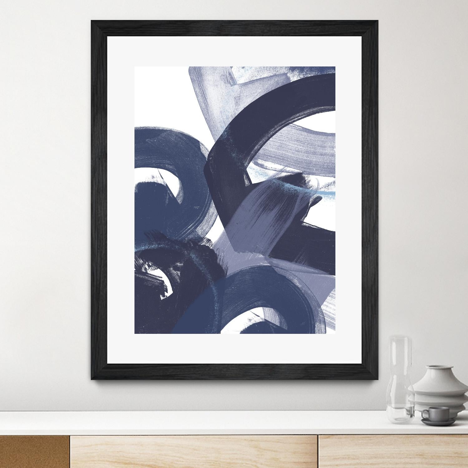 Blue on Blue II by June Erica Vess on GIANT ART - blue abstract