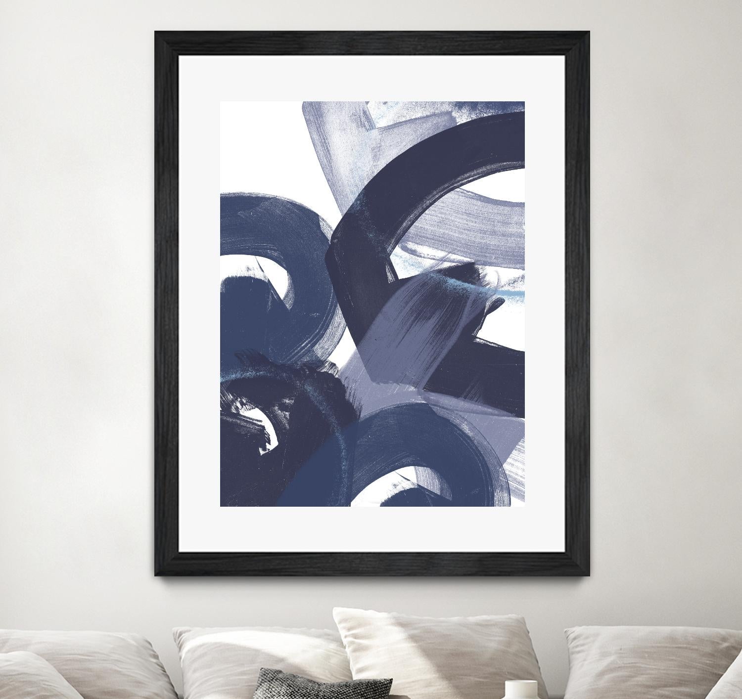 Blue on Blue II by June Erica Vess on GIANT ART - blue abstract