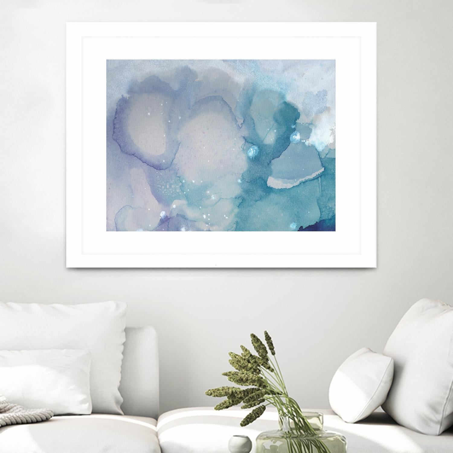 Ice Crystals I by Joyce Combs on GIANT ART - blue abstract