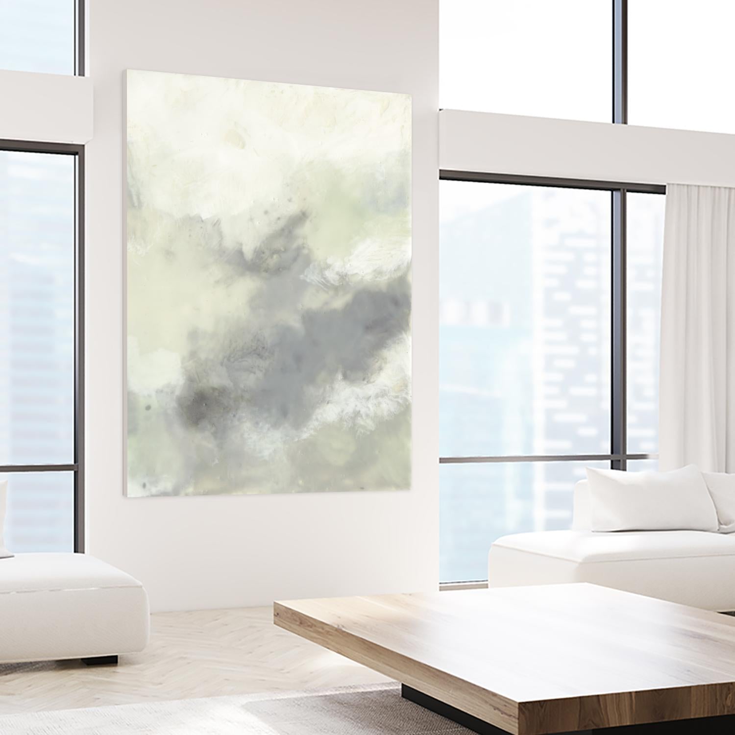 Cloud Impressions II by Jennifer Goldberger on GIANT ART - green abstract