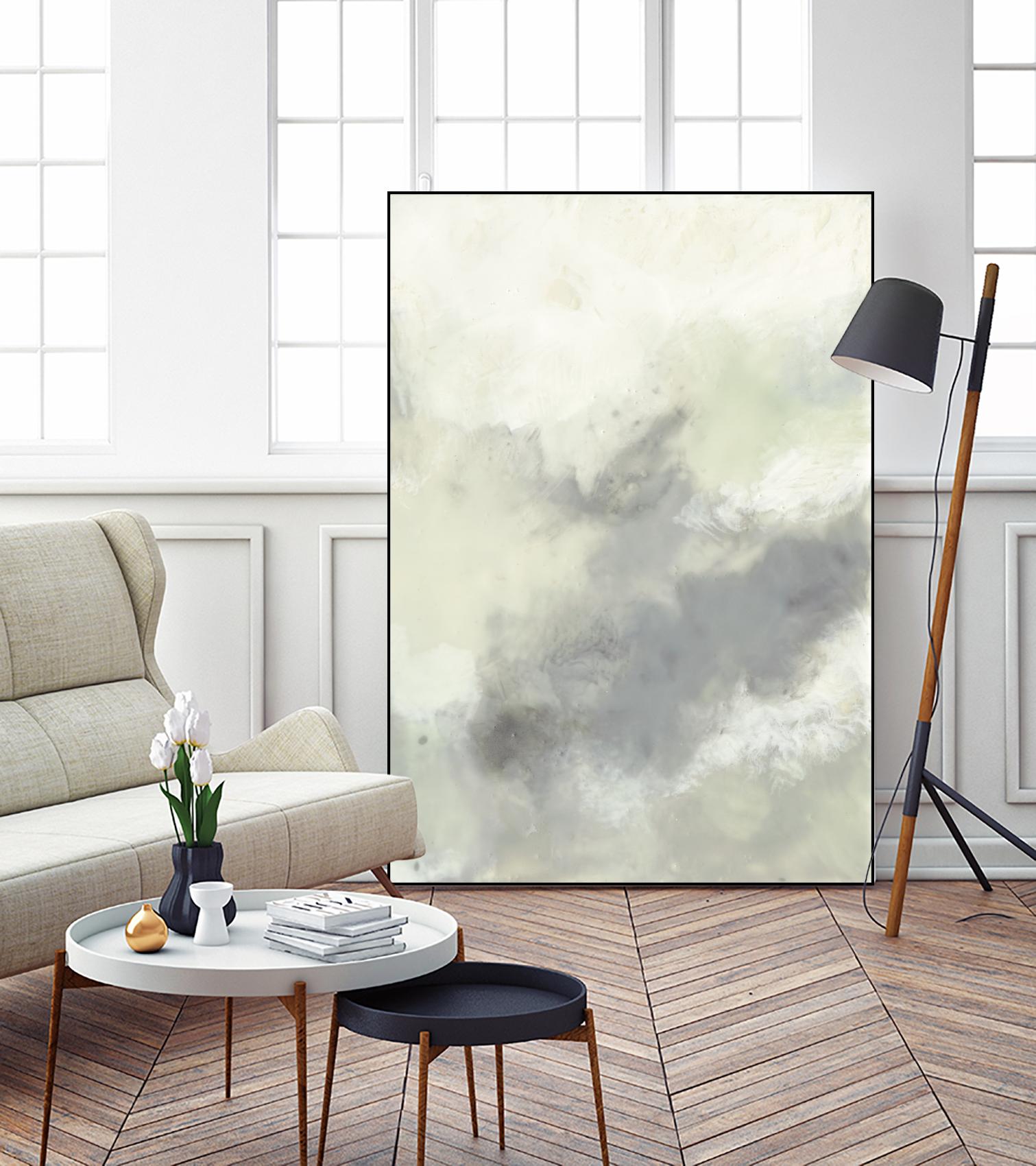Cloud Impressions II by Jennifer Goldberger on GIANT ART - green abstract