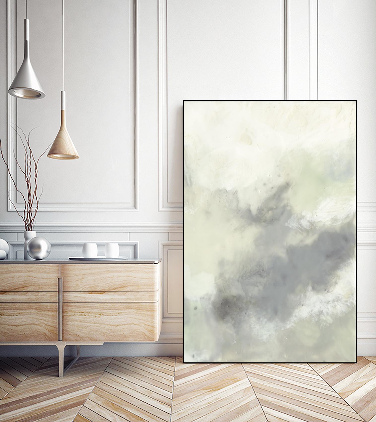 Cloud Impressions II by Jennifer Goldberger on GIANT ART - green abstract