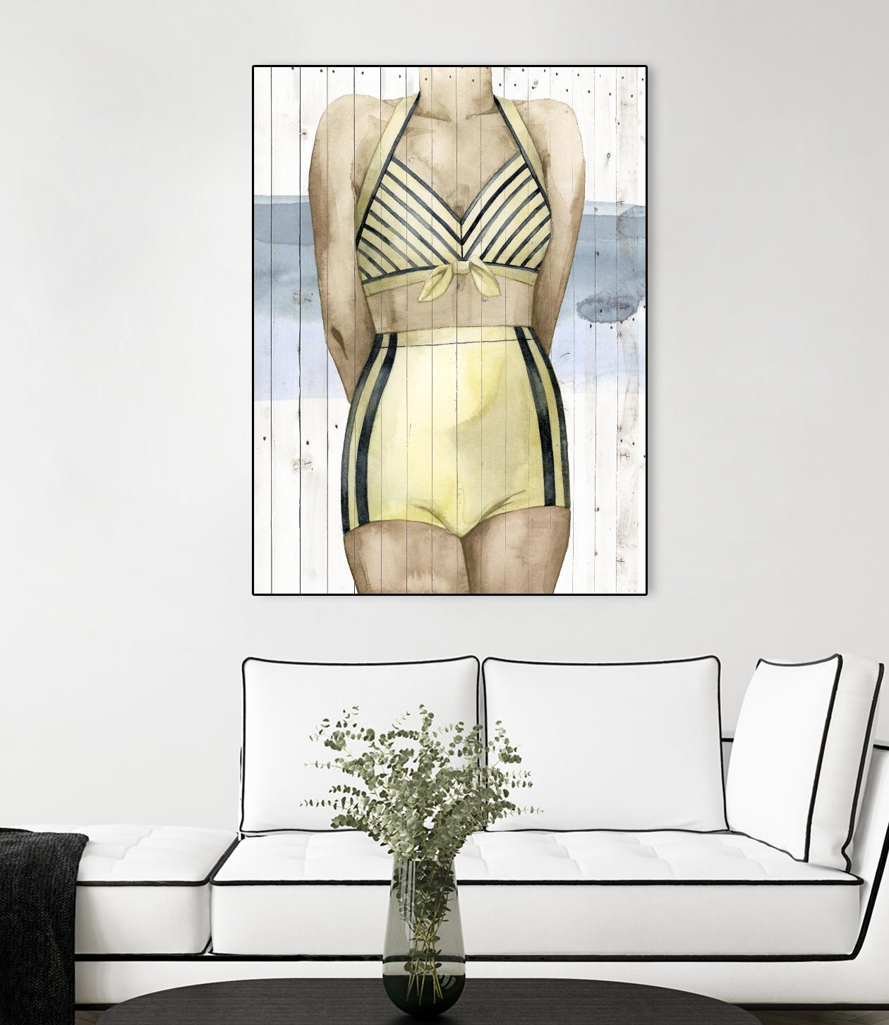 Bygone Bathers III by Grace Popp on GIANT ART - yellow fashion