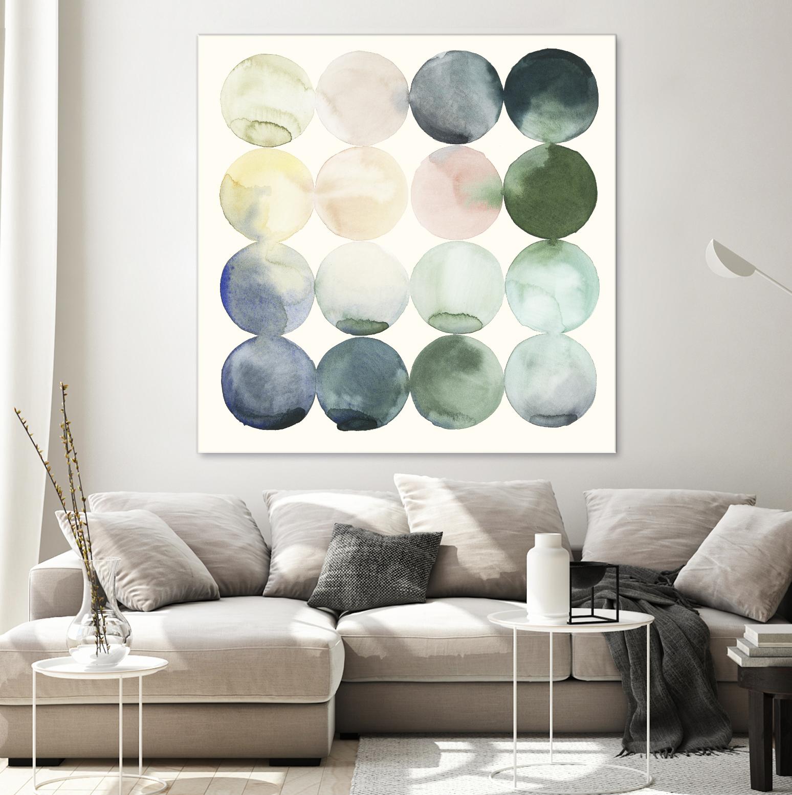 Pastel Hoops II by Grace Popp on GIANT ART - green abstract