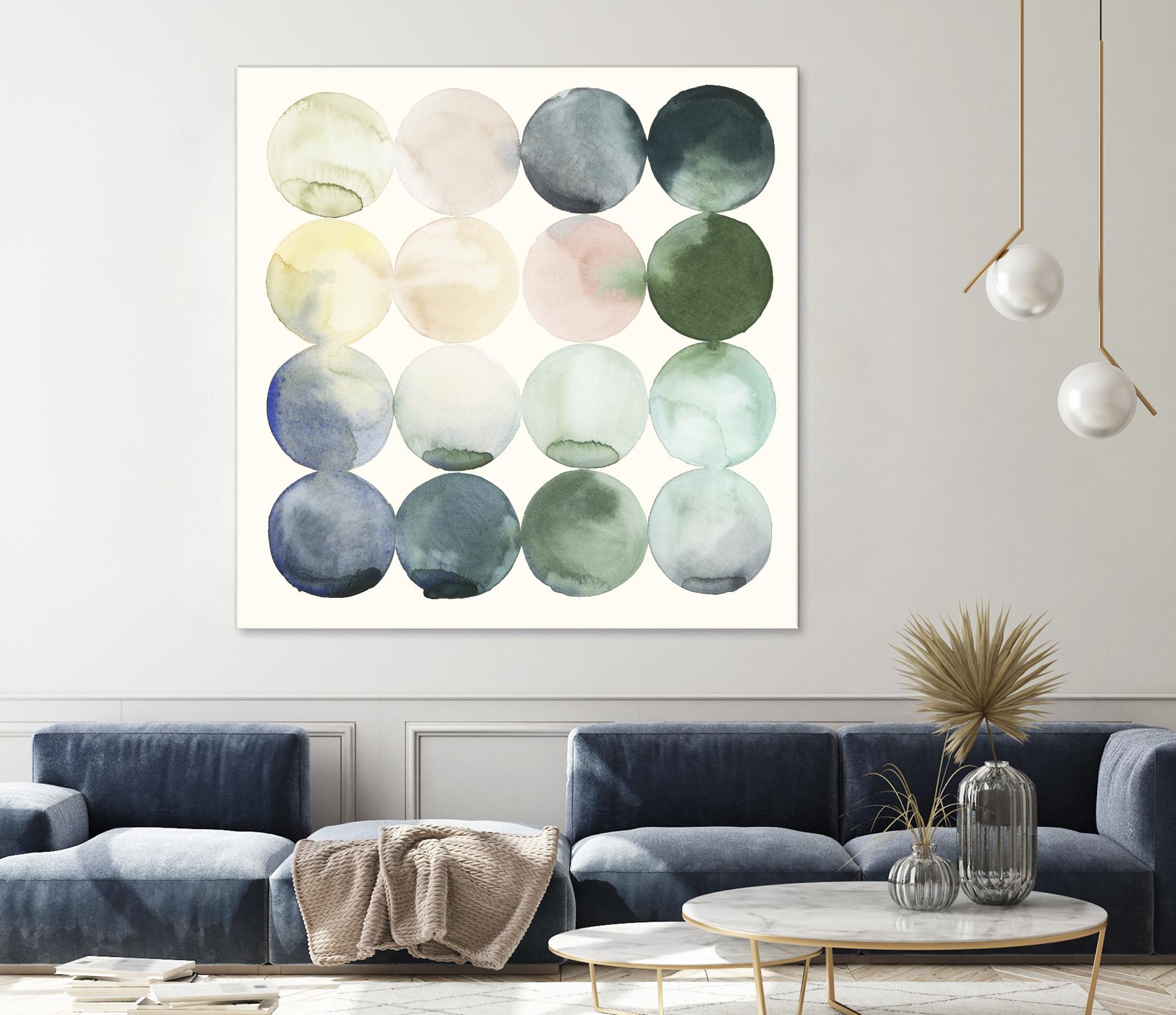 Pastel Hoops II by Grace Popp on GIANT ART - green abstract