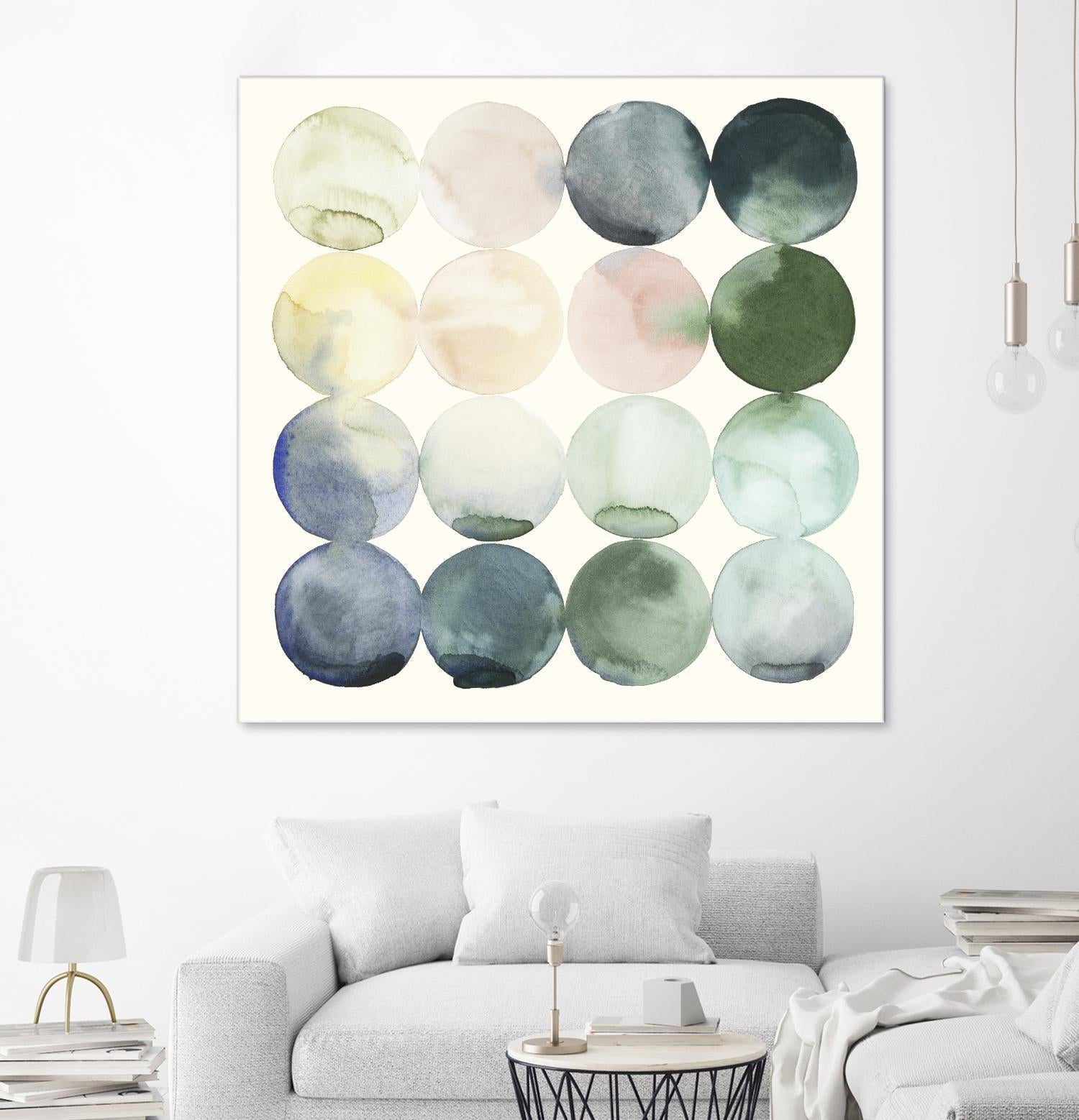 Pastel Hoops II by Grace Popp on GIANT ART - green abstract