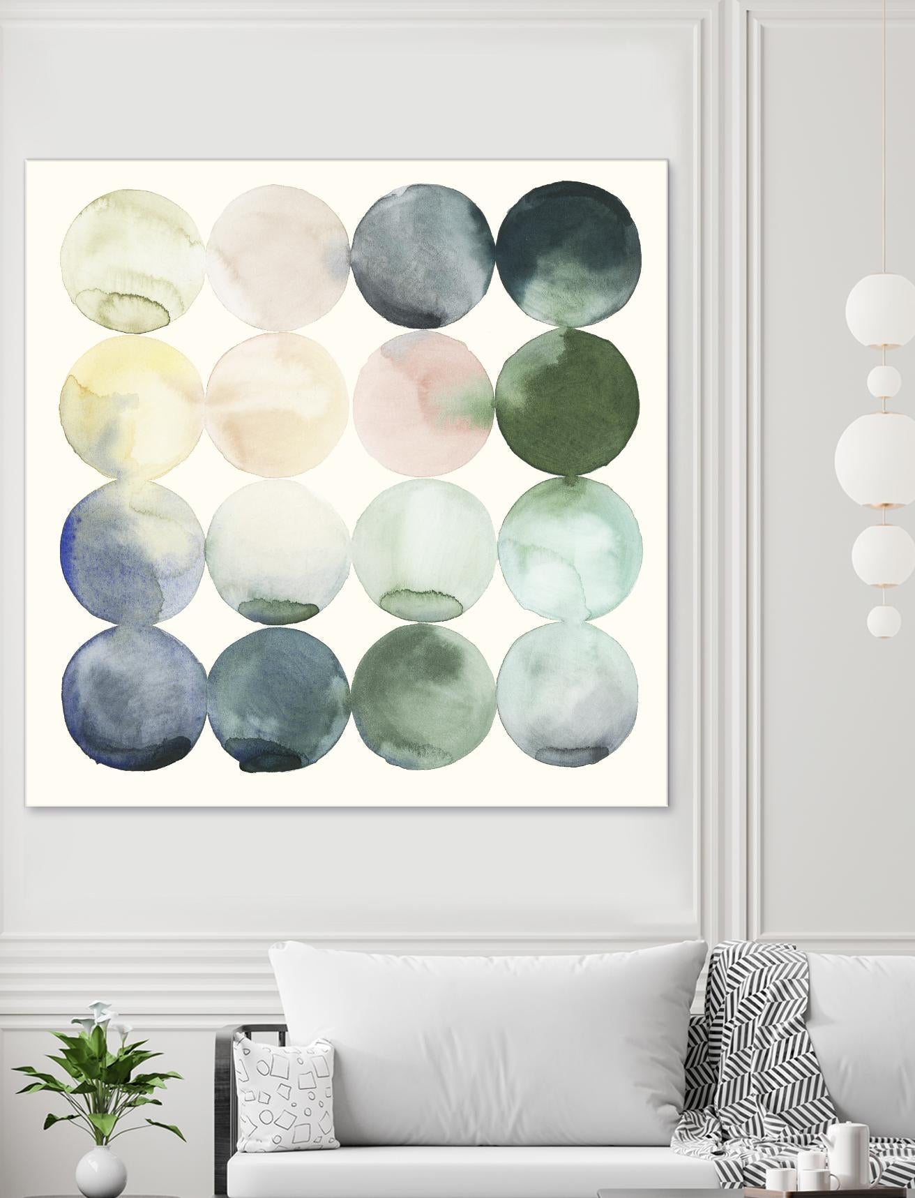 Pastel Hoops II by Grace Popp on GIANT ART - green abstract