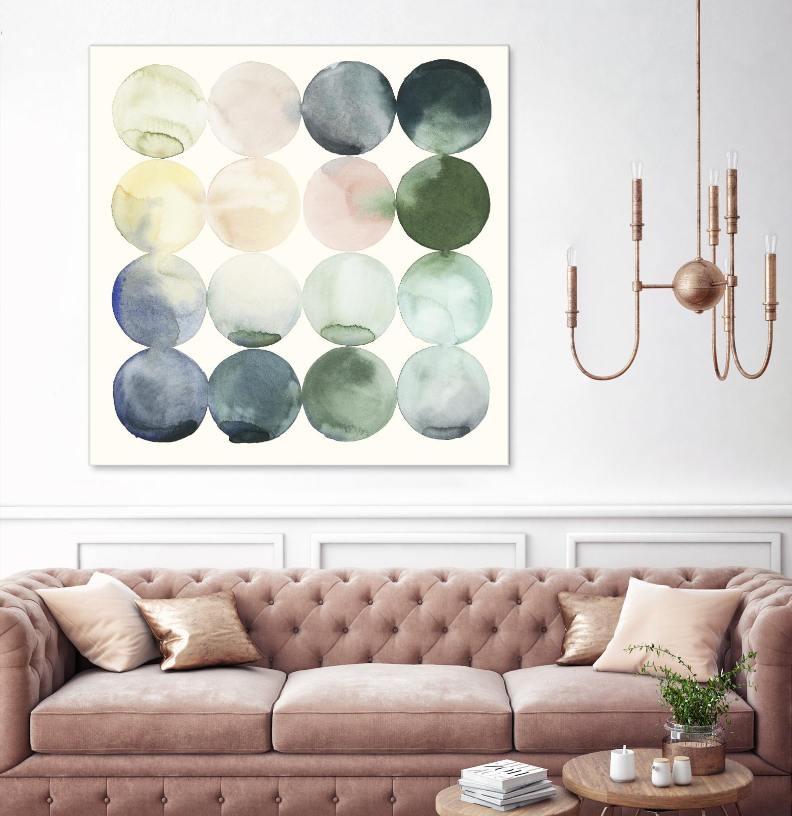 Pastel Hoops II by Grace Popp on GIANT ART - green abstract