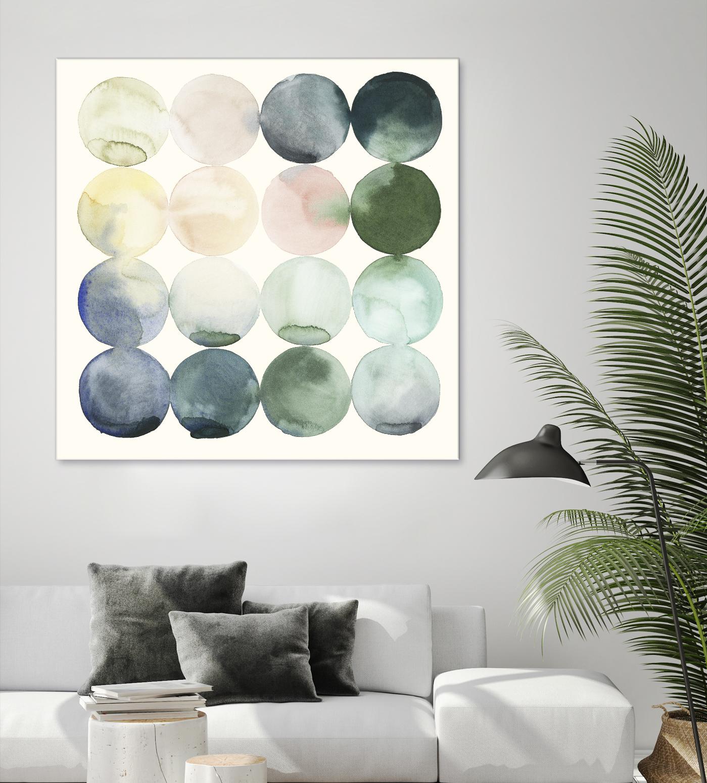 Pastel Hoops II by Grace Popp on GIANT ART - green abstract