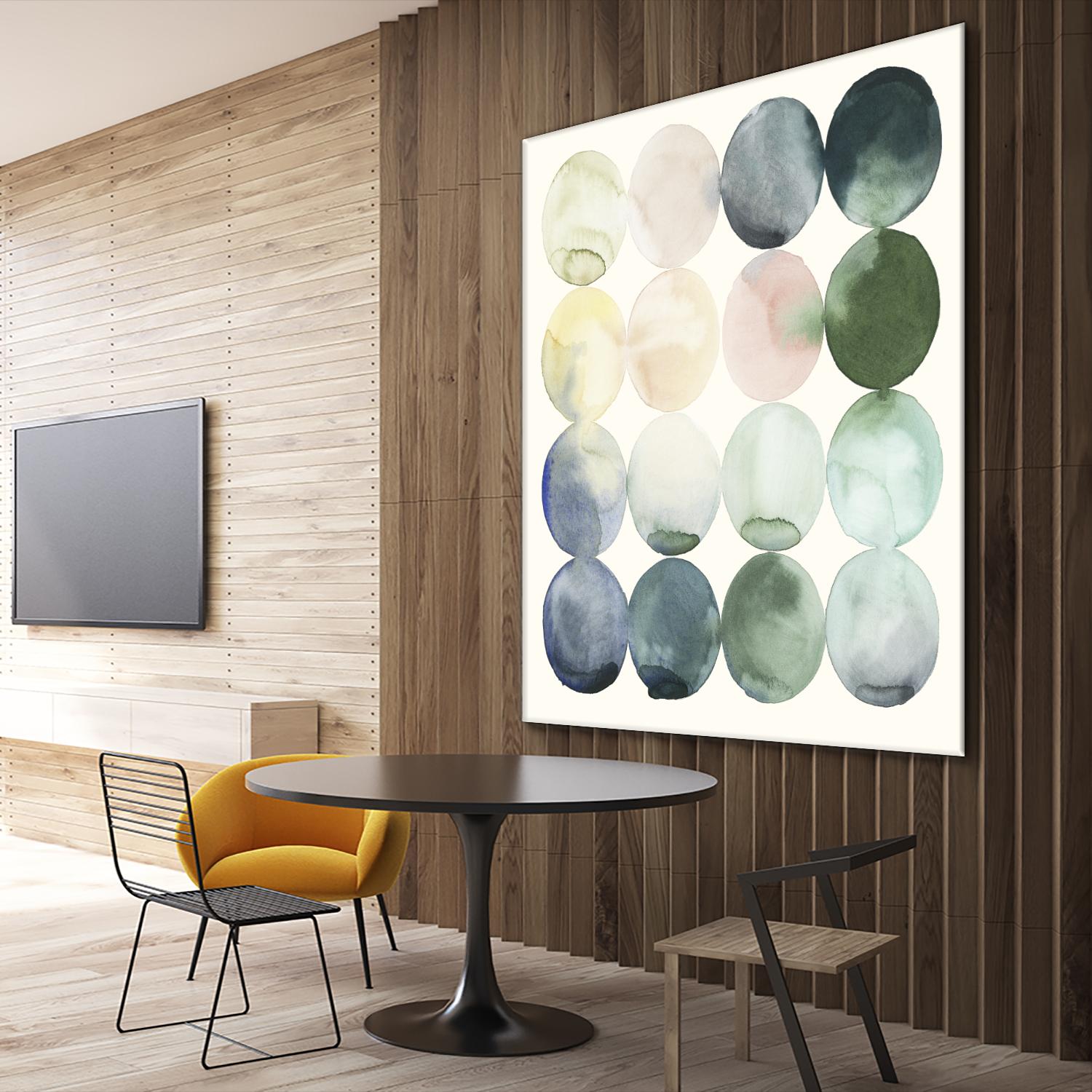 Pastel Hoops II by Grace Popp on GIANT ART - green abstract