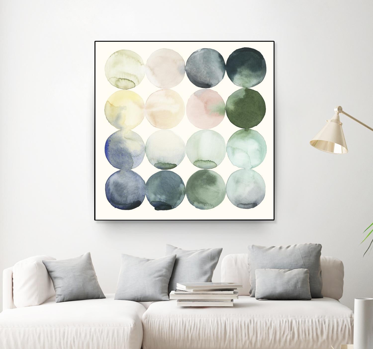 Pastel Hoops II by Grace Popp on GIANT ART - green abstract