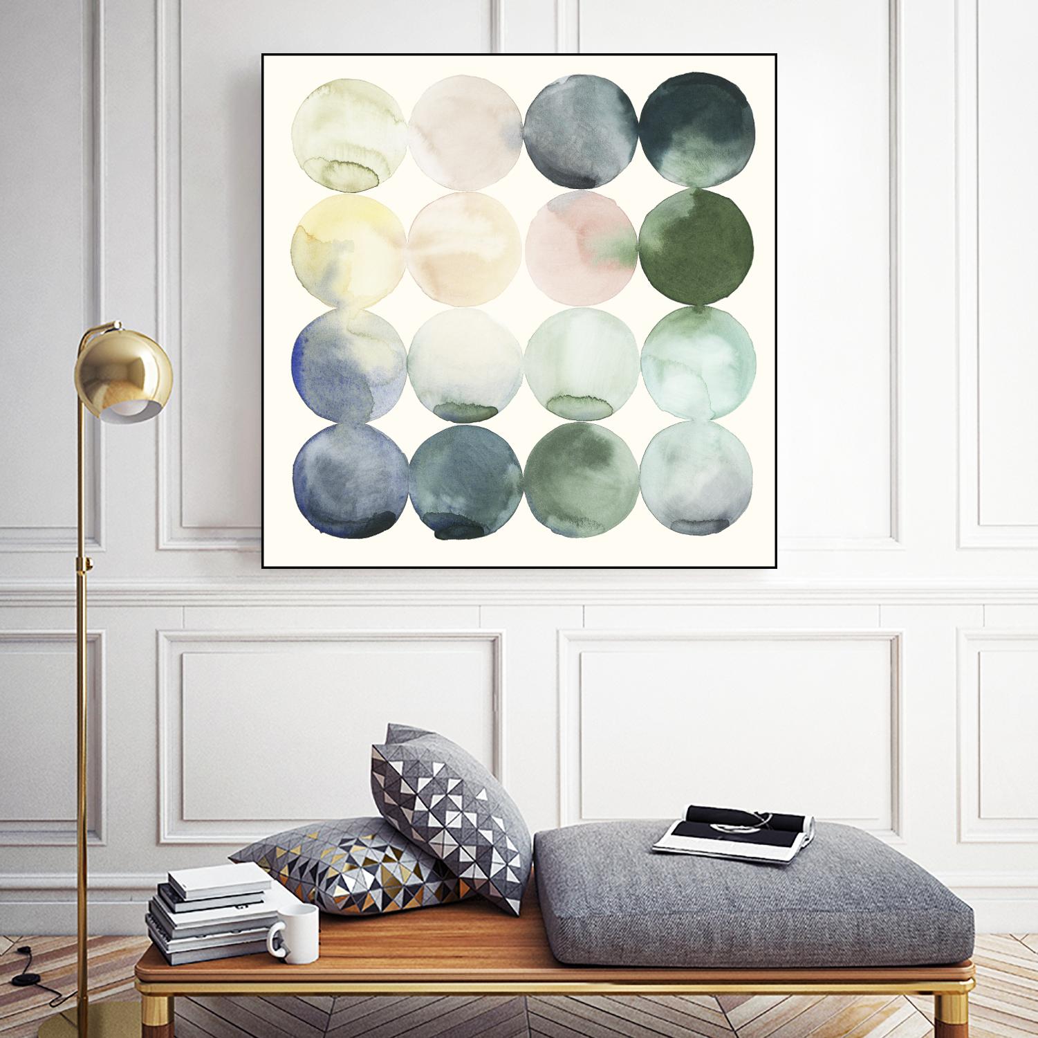 Pastel Hoops II by Grace Popp on GIANT ART - green abstract
