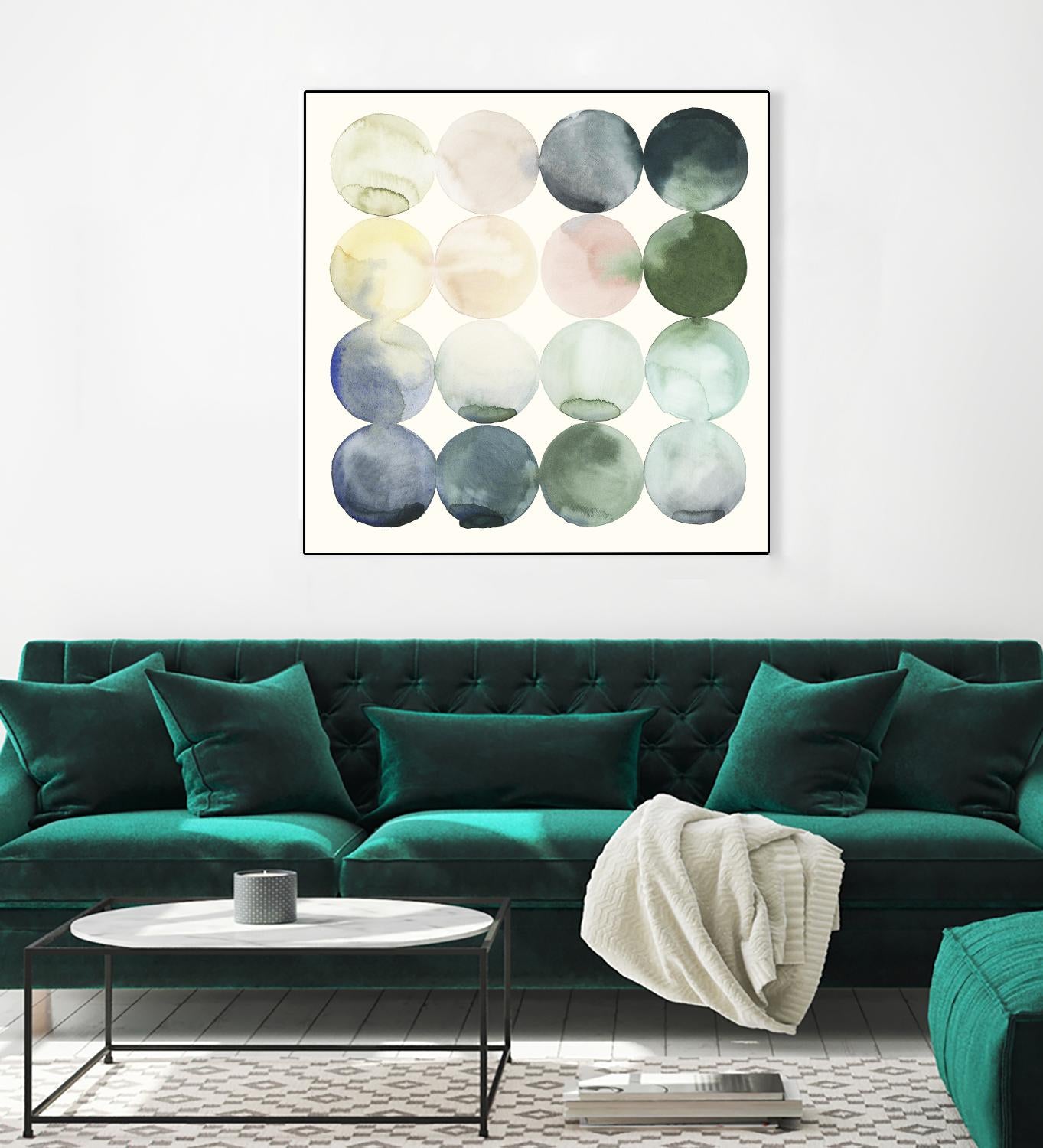 Pastel Hoops II by Grace Popp on GIANT ART - green abstract