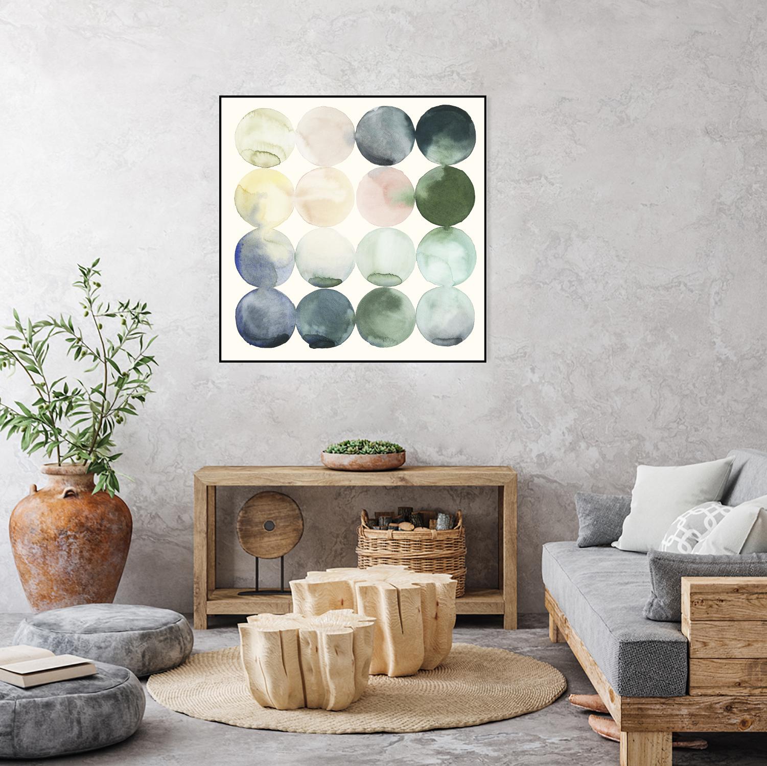 Pastel Hoops II by Grace Popp on GIANT ART - green abstract