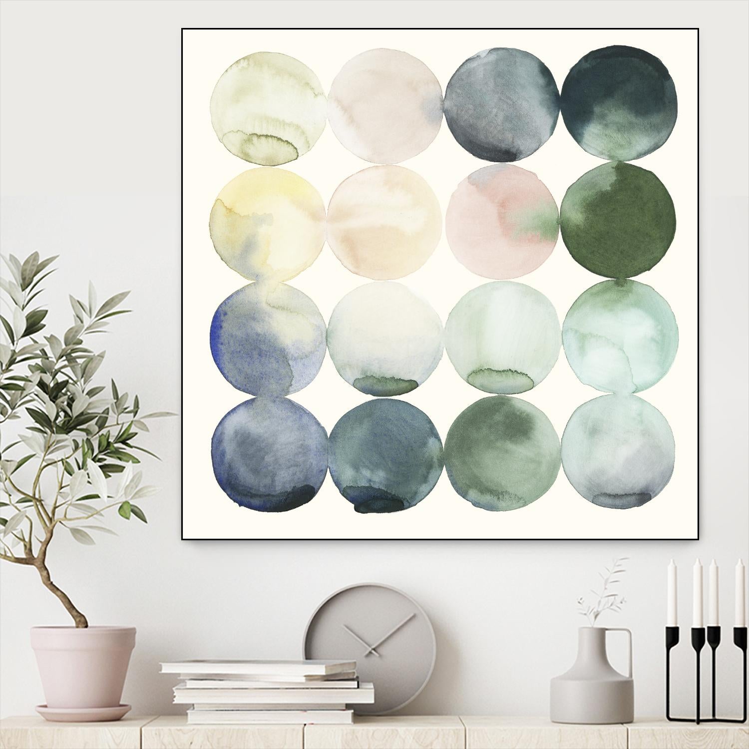 Pastel Hoops II by Grace Popp on GIANT ART - green abstract