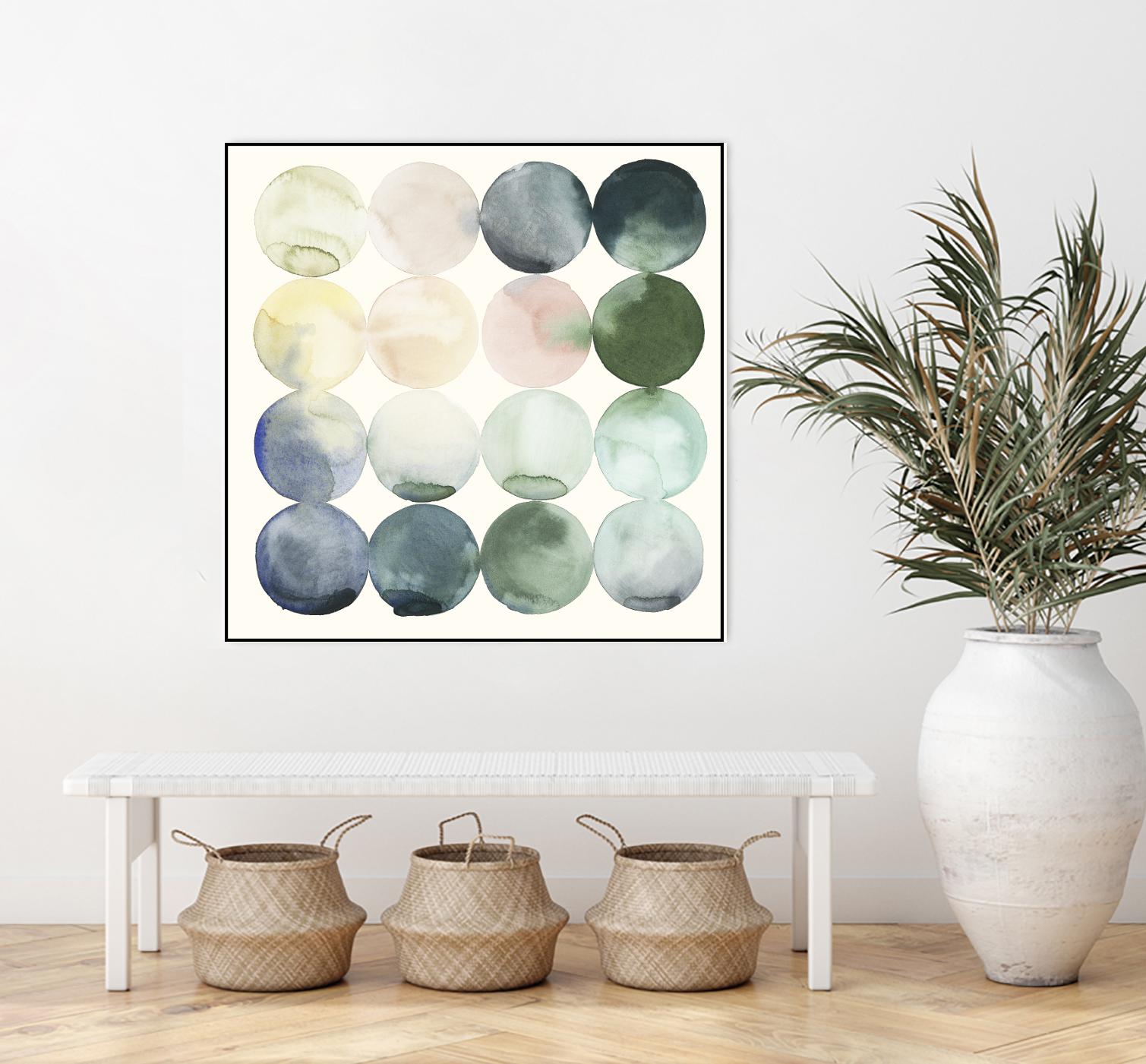 Pastel Hoops II by Grace Popp on GIANT ART - green abstract