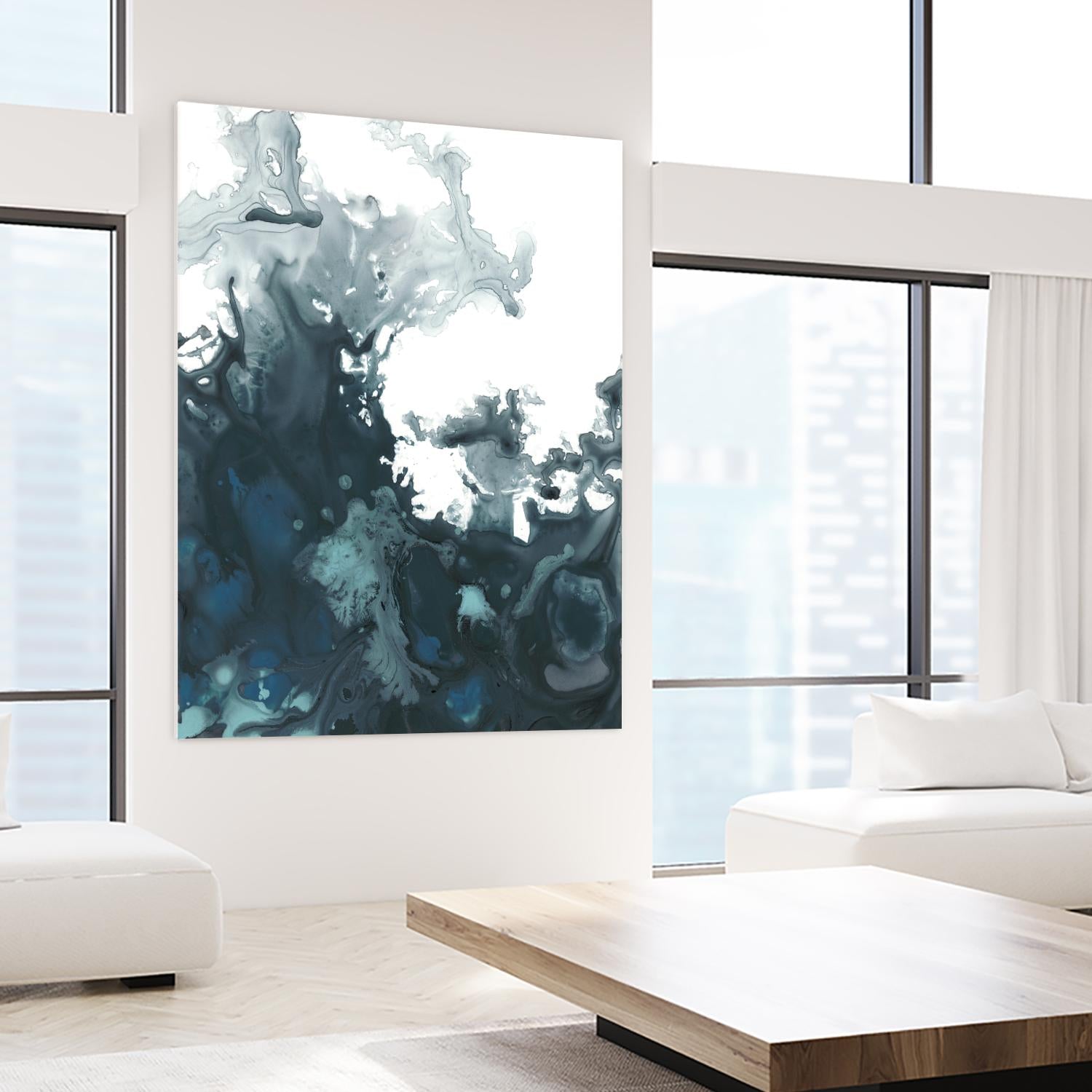 Indigo Tempest II by June Erica Vess on GIANT ART - green abstract