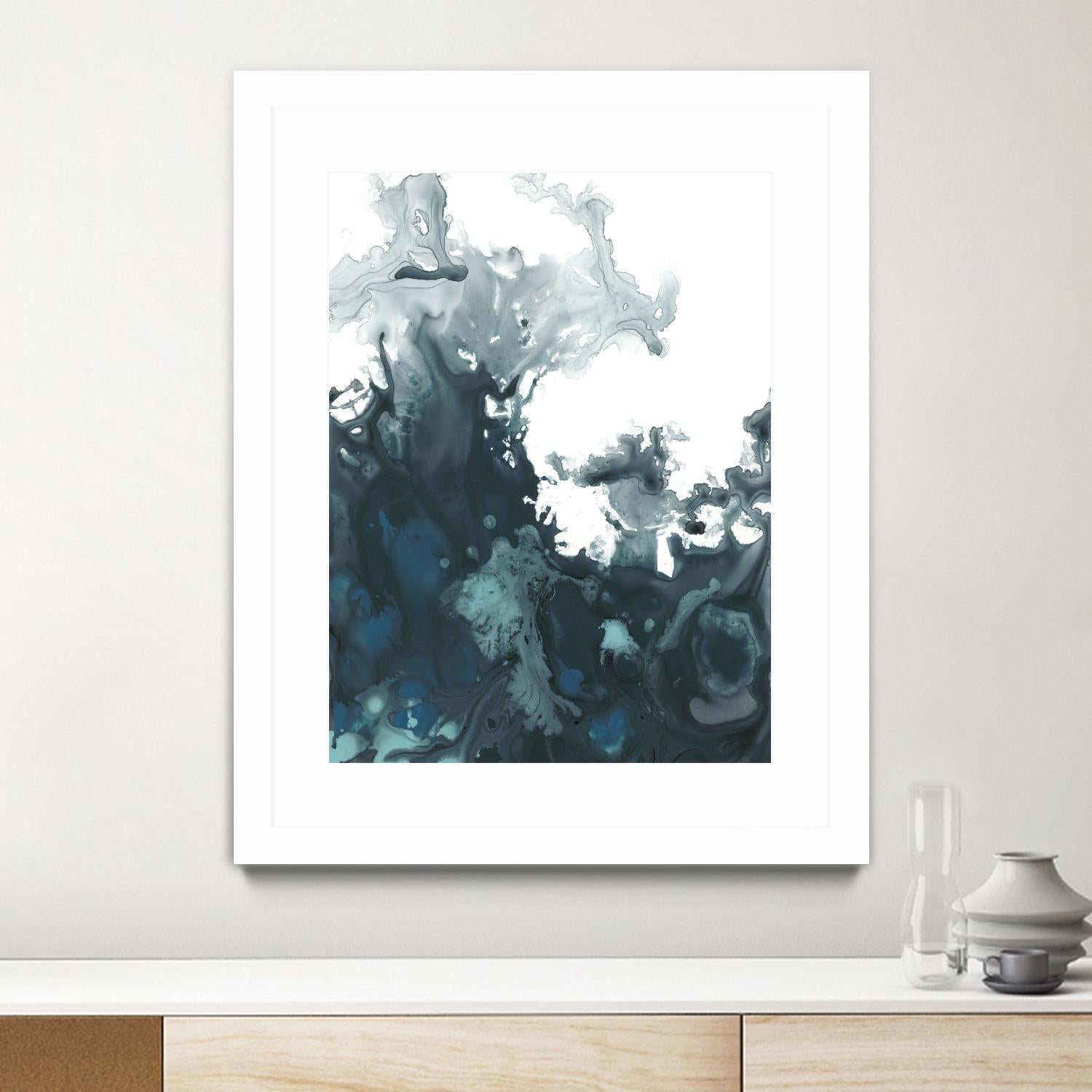 Indigo Tempest II by June Erica Vess on GIANT ART - green abstract