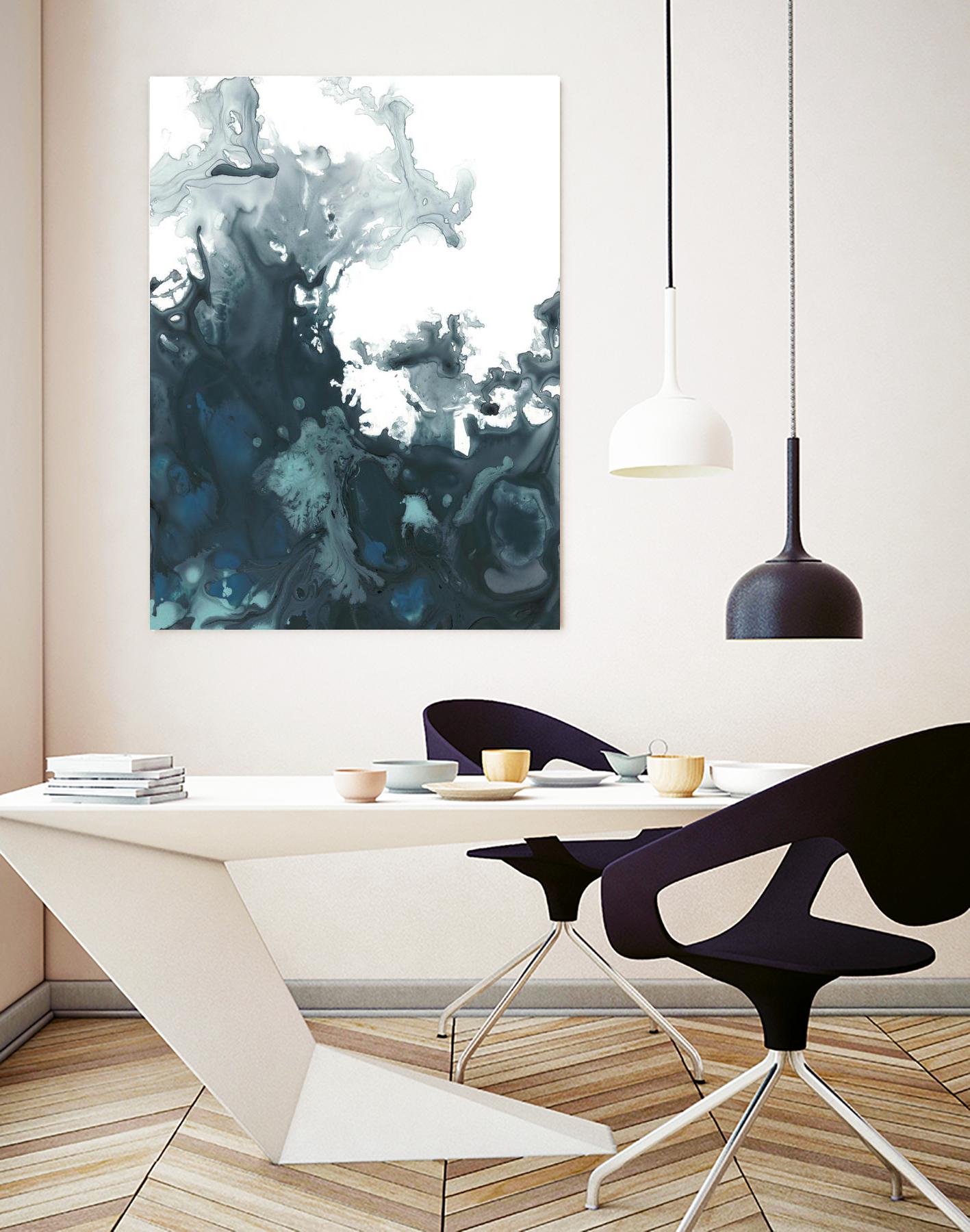 Indigo Tempest II by June Erica Vess on GIANT ART - green abstract