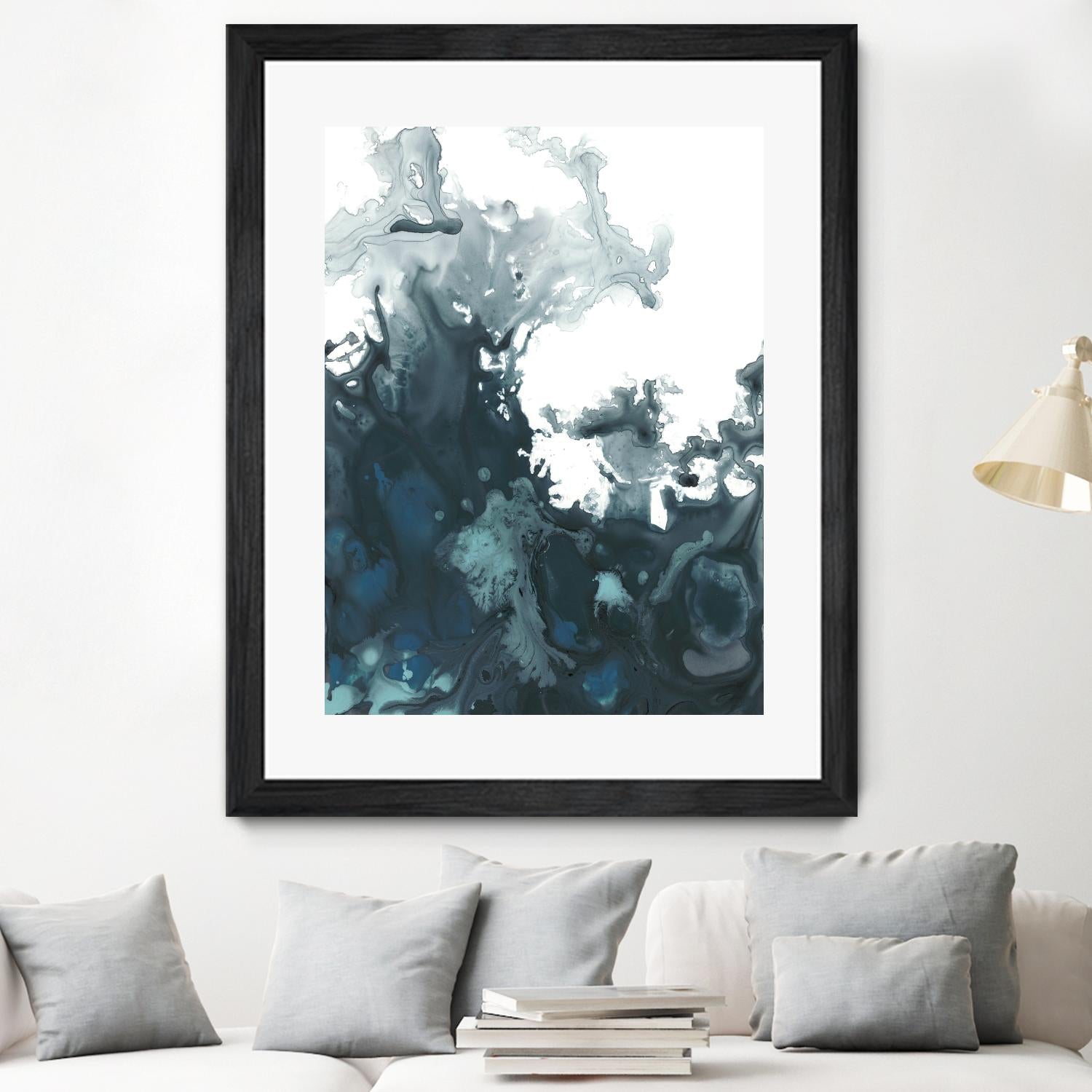 Indigo Tempest II by June Erica Vess on GIANT ART - green abstract