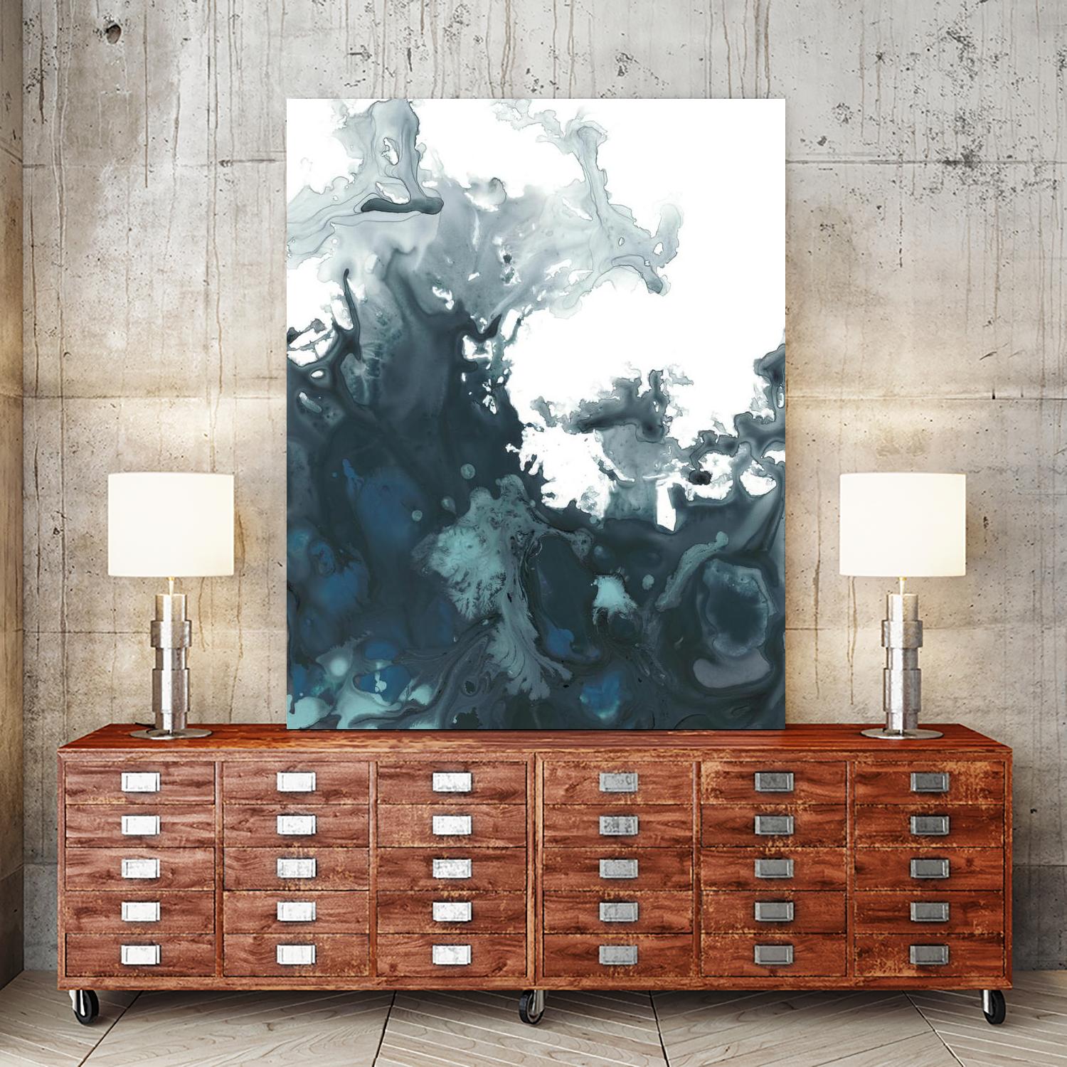 Indigo Tempest II by June Erica Vess on GIANT ART - green abstract