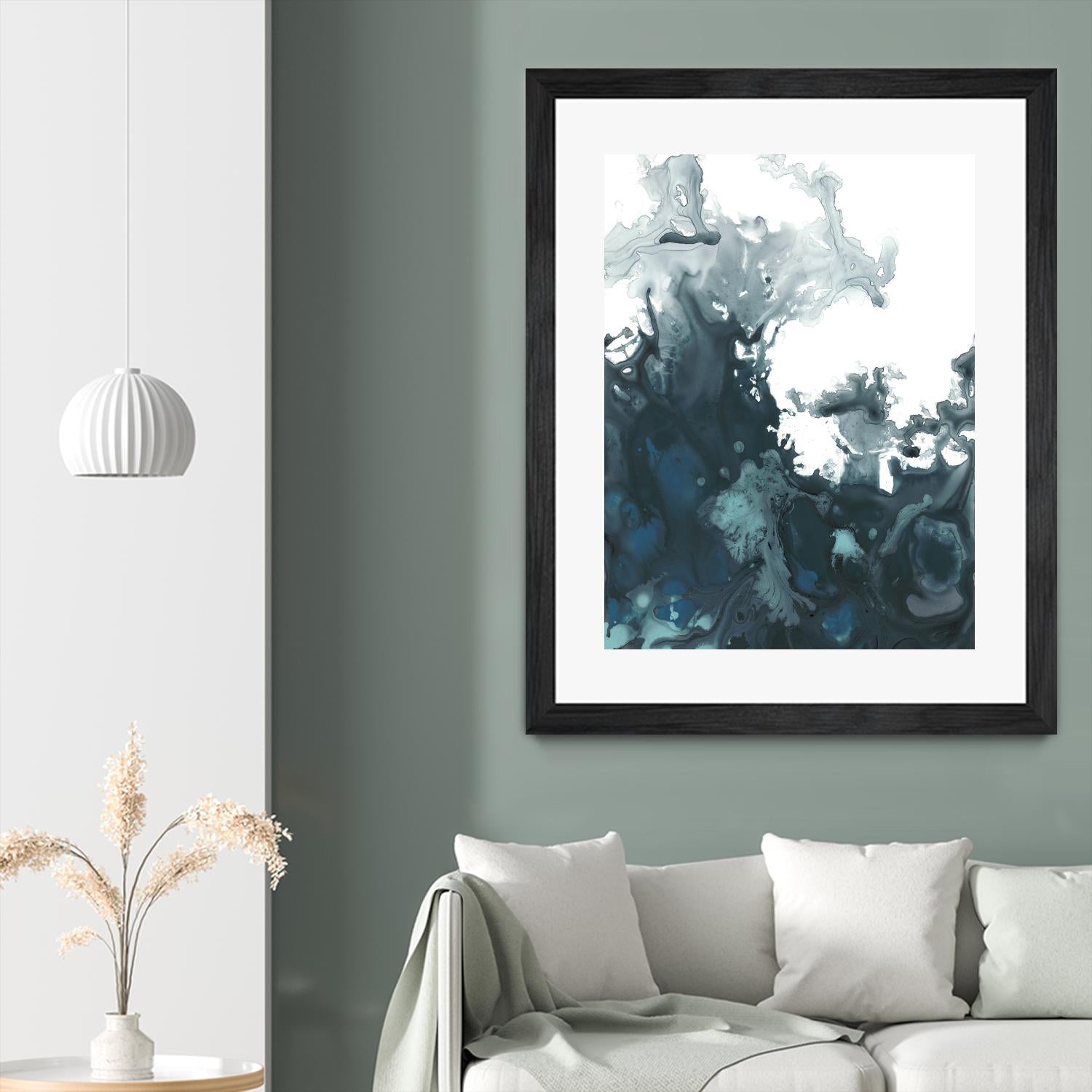 Indigo Tempest II by June Erica Vess on GIANT ART - green abstract