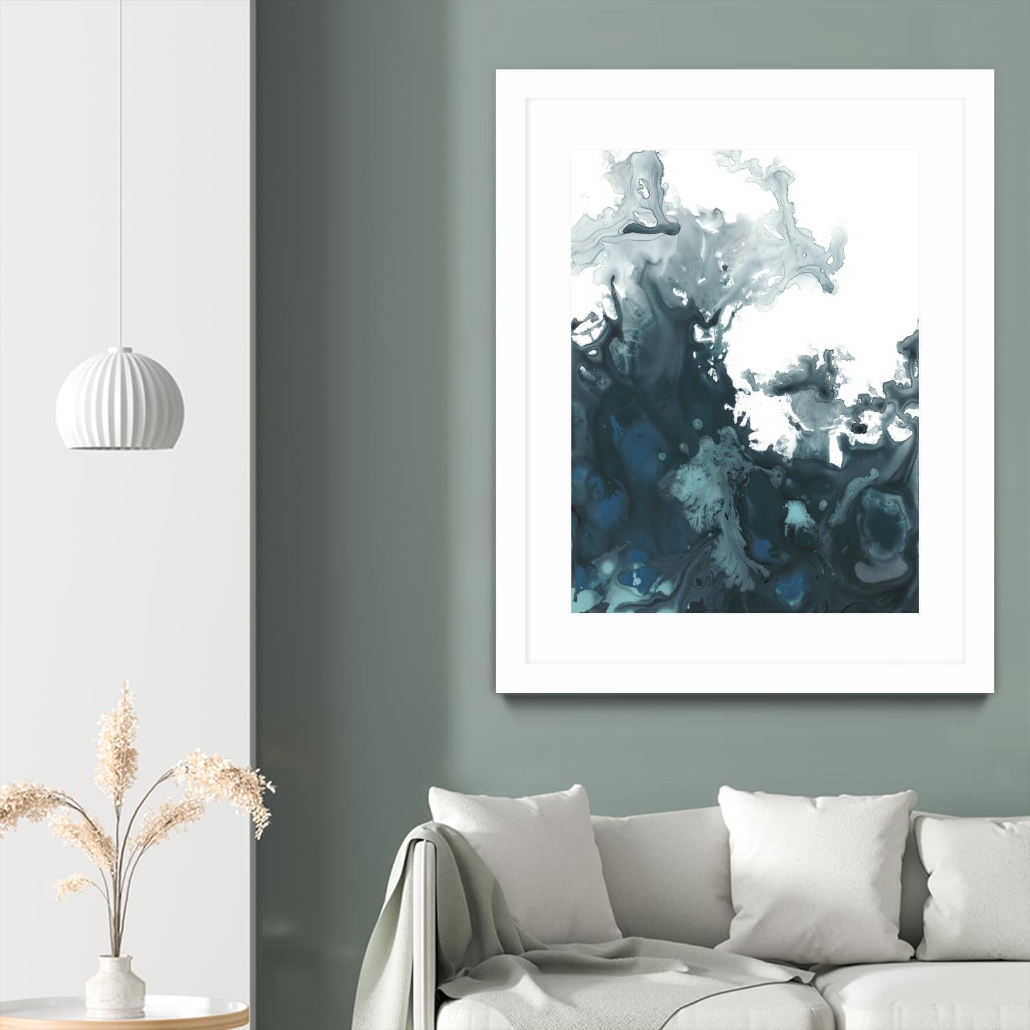 Indigo Tempest II by June Erica Vess on GIANT ART - green abstract