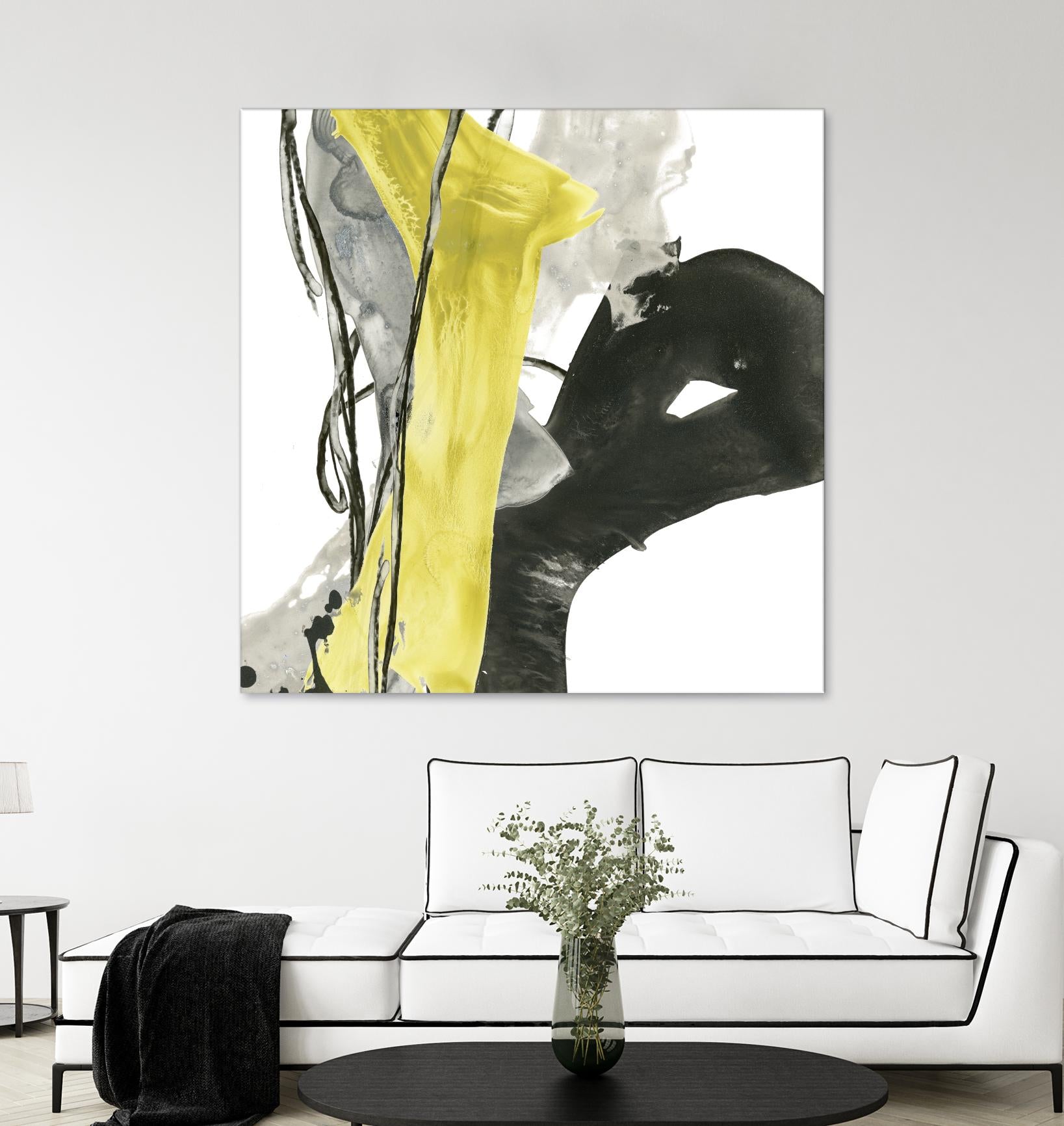 Citron Flux I by June Erica Vess on GIANT ART - yellow abstract