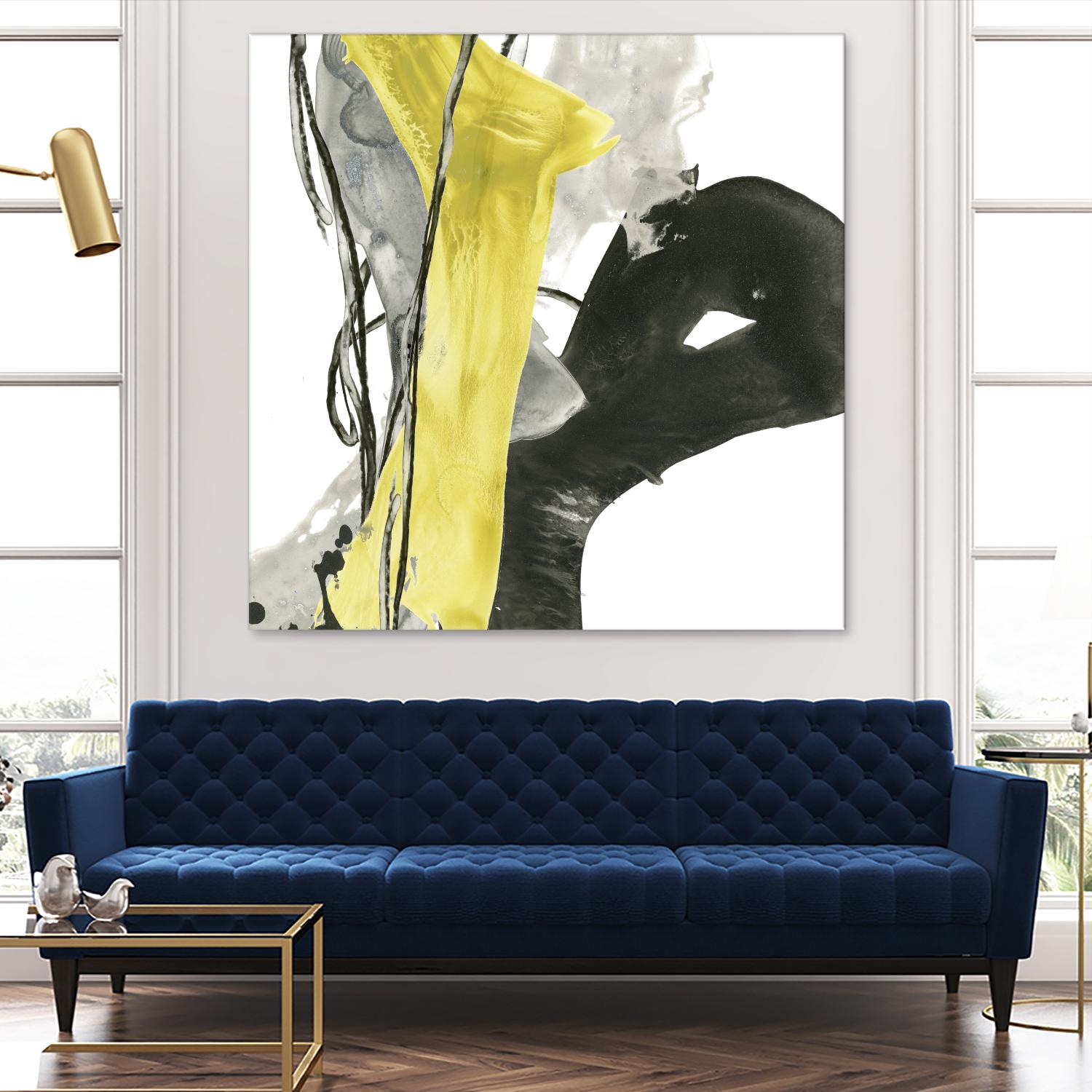 Citron Flux I by June Erica Vess on GIANT ART - yellow abstract