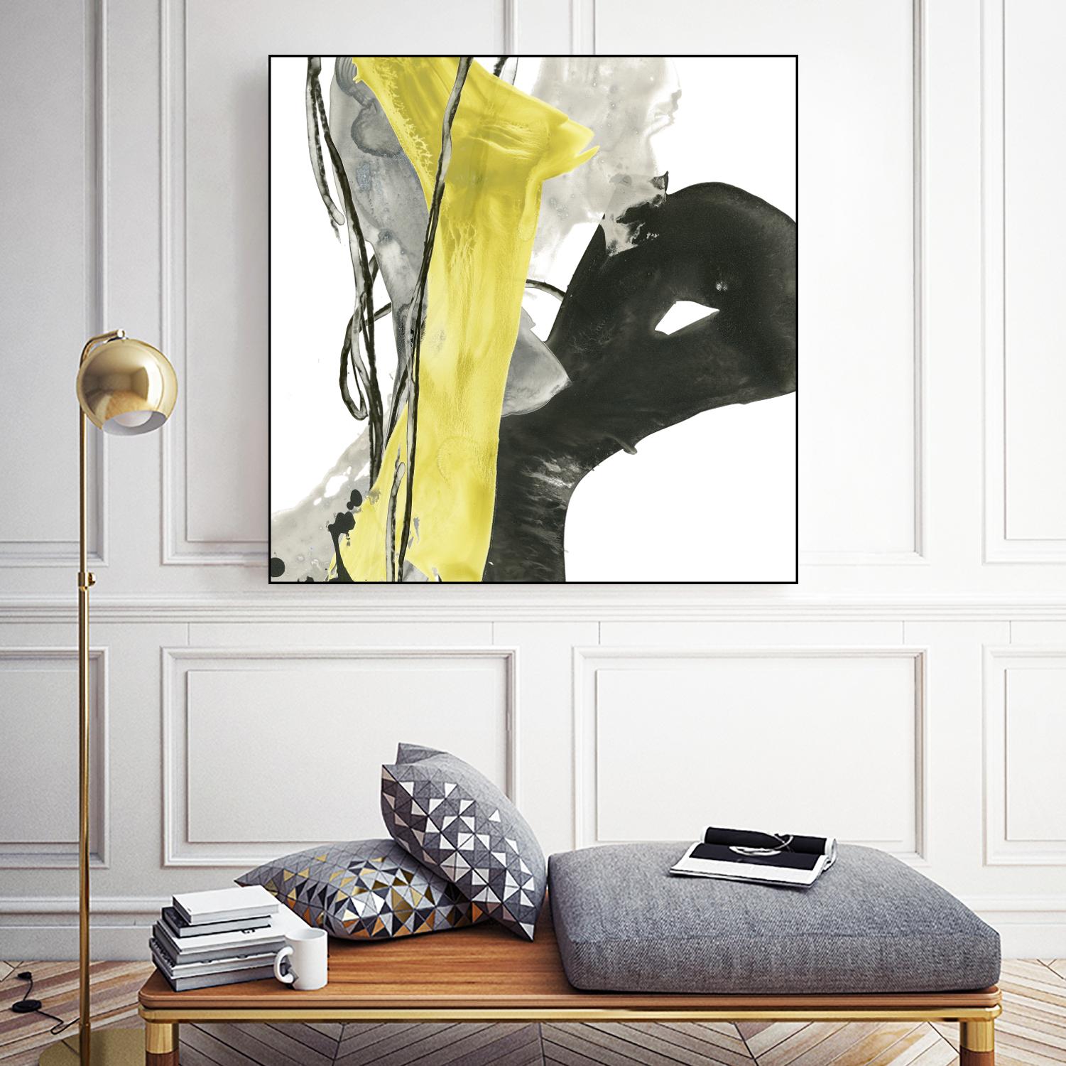 Citron Flux I by June Erica Vess on GIANT ART - yellow abstract