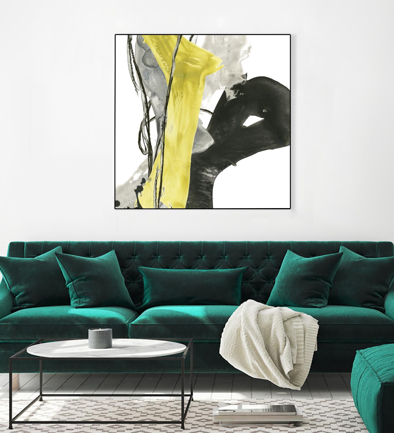 Citron Flux I by June Erica Vess on GIANT ART - yellow abstract