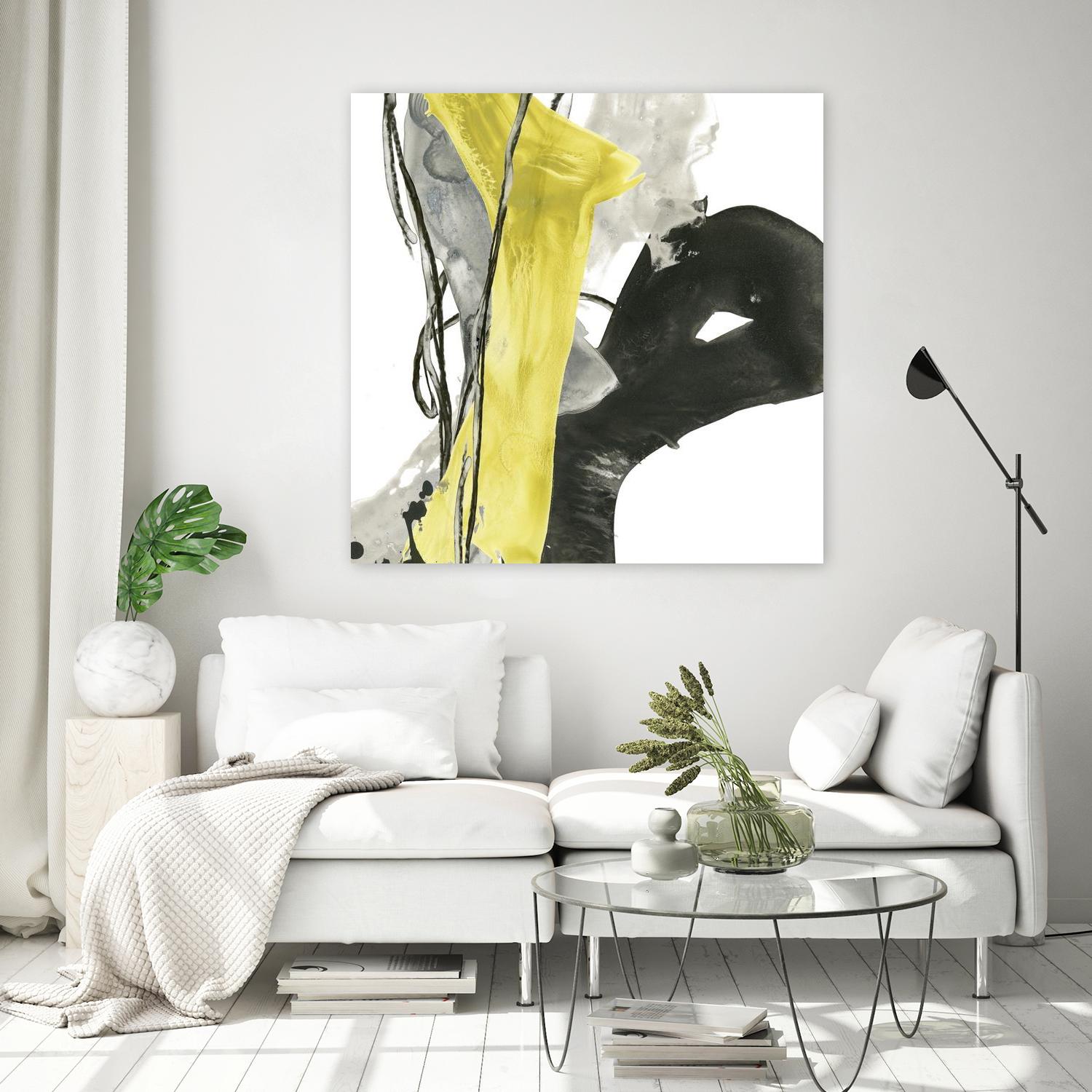 Citron Flux I by June Erica Vess on GIANT ART - yellow abstract