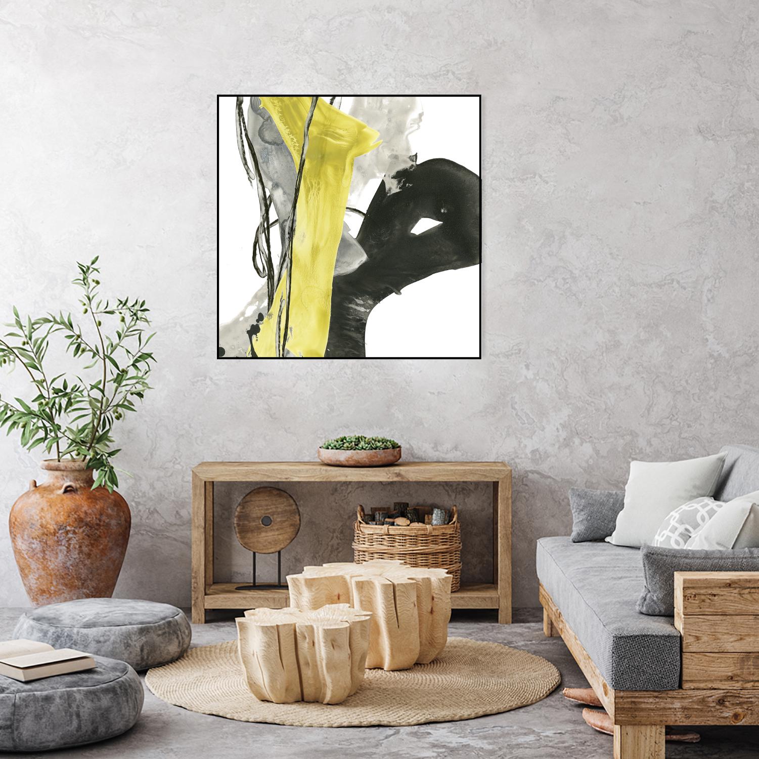 Citron Flux I by June Erica Vess on GIANT ART - yellow abstract